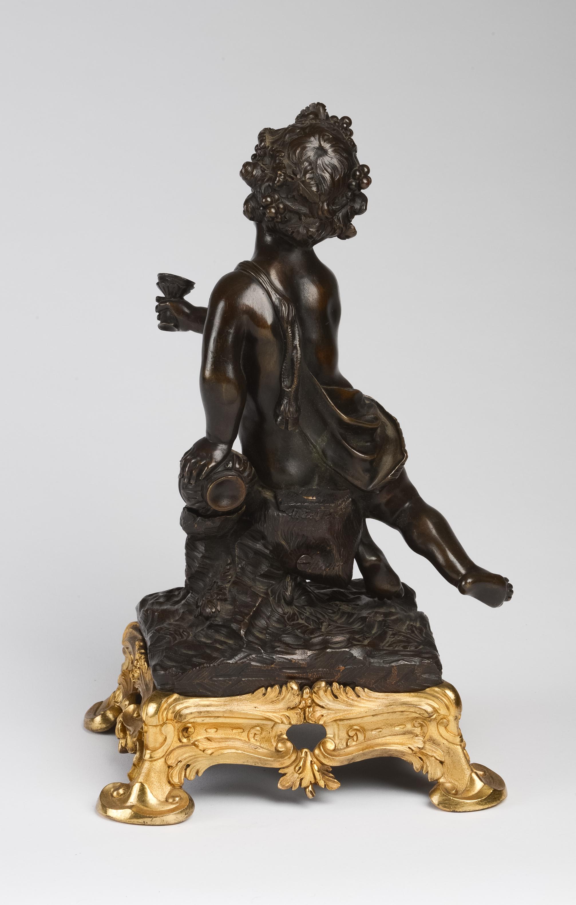 French Louis XV Style Gilt and Patinated Bronze Statue of a Child