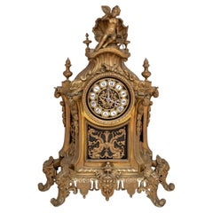 Louis XV Style Gilt Brass Mantel Clock