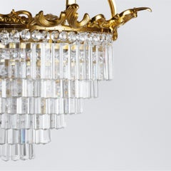 Louis XV Style Gilt Bronze and Crystal Ceiling Light by Gherardo Degli Albizzi