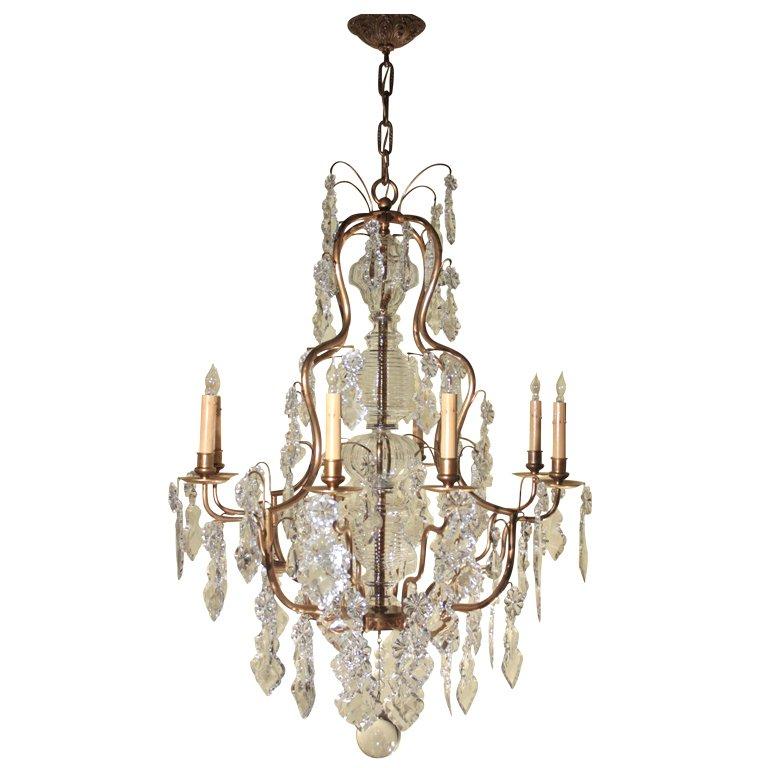 Louis XV Style Gilt Bronze and Crystal Chandelier