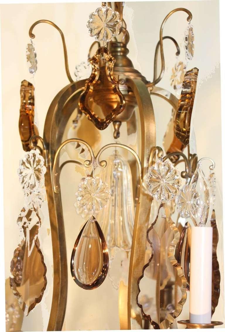 Lustre à quinze lumières de style Louis XV en bronze doré et cristal Bon état - En vente à Montreal, QC