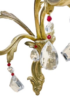 Louis XV style Gilt Bronze and Crystal Sconce