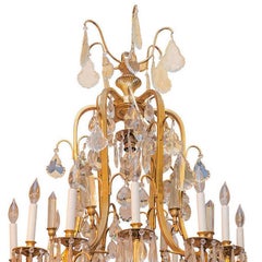 Large Louis XV Style Gilt Bronze and Crystal 12-Arm Chandelier