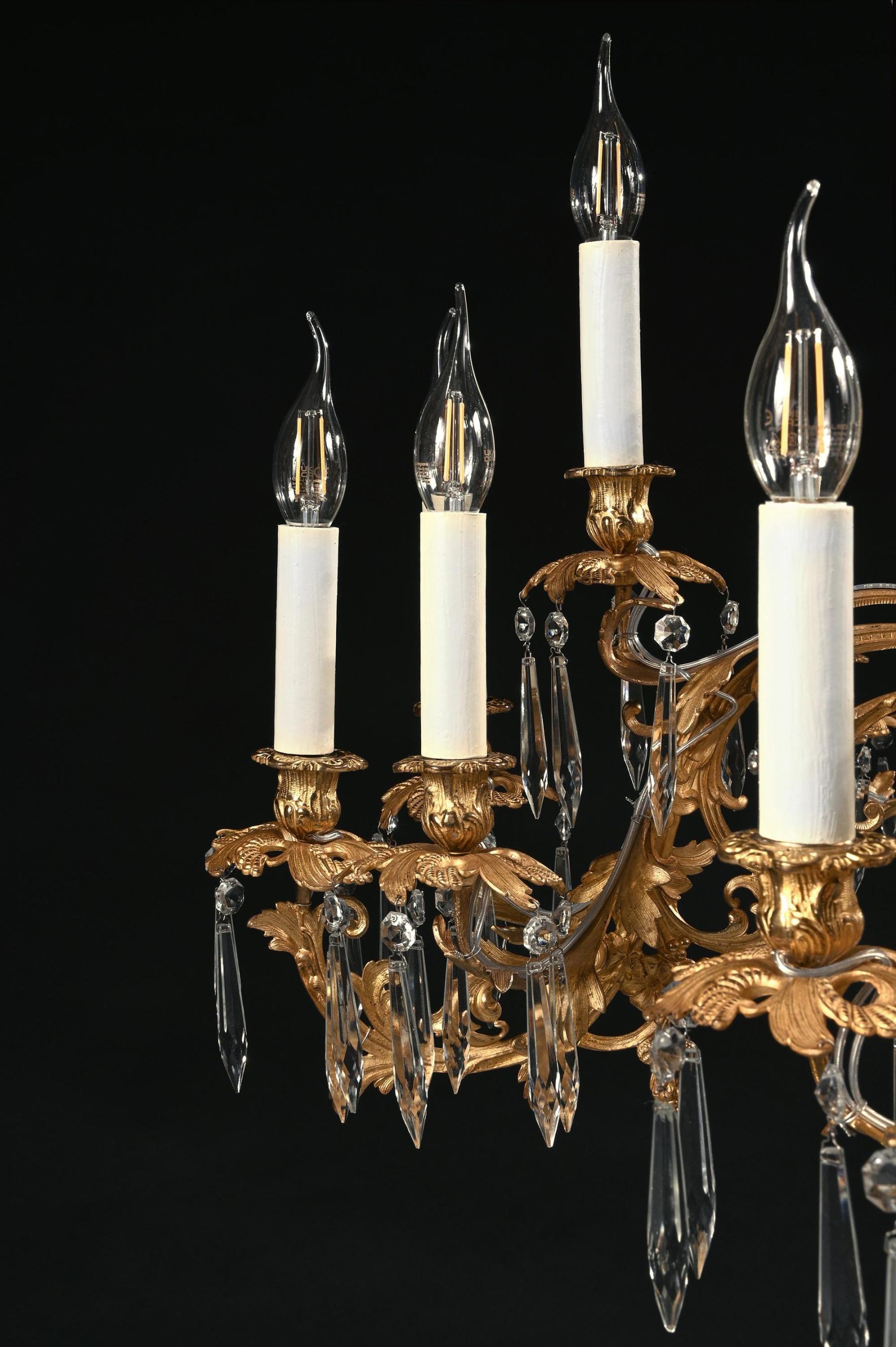 Louis XV Style Gilt Bronze and Cut Glass Twenty-Five Light Chandelier For Sale 2