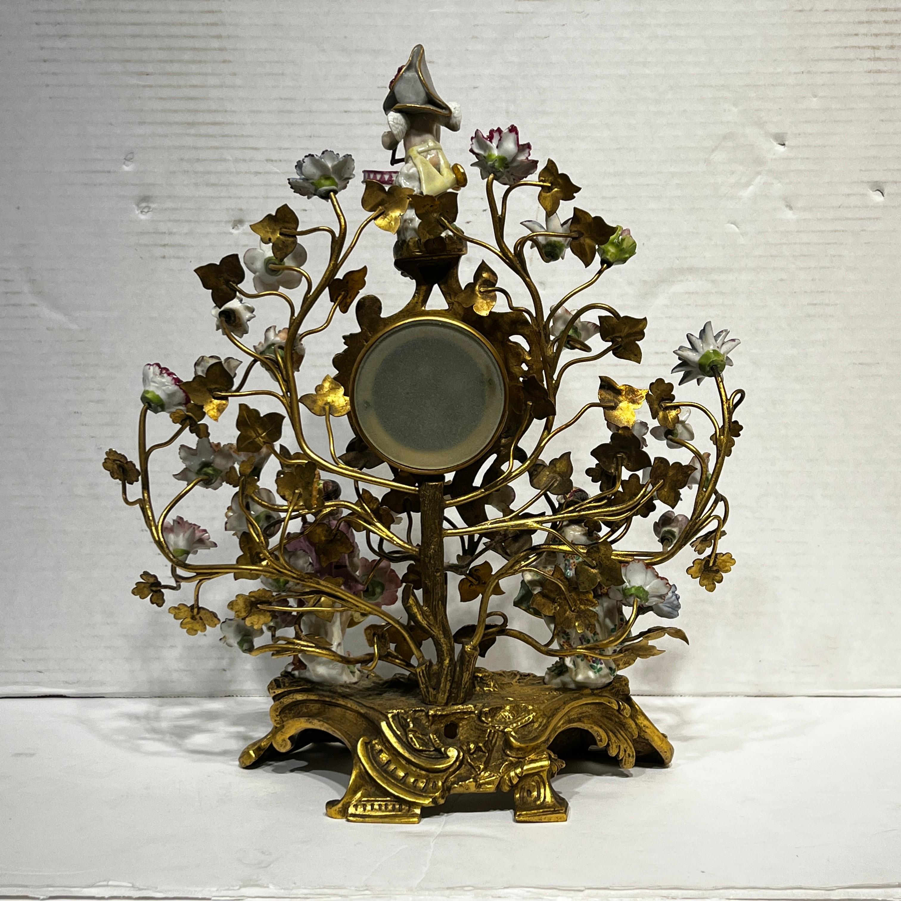 Louis XV Style Gilt Bronze and Porcelain Figurative Clock 13