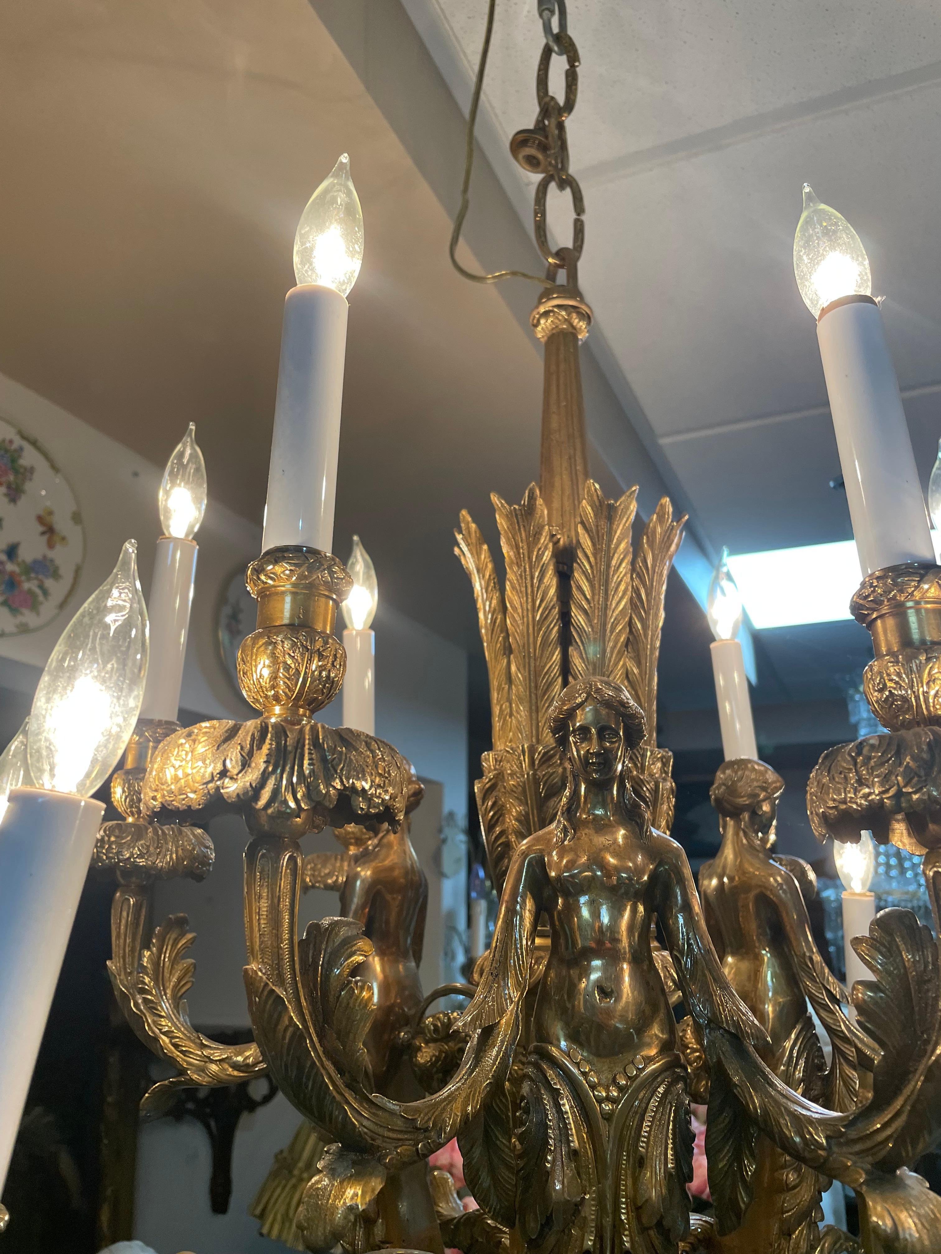 Lampadario in bronzo dorato in stile Luigi XV in vendita 8