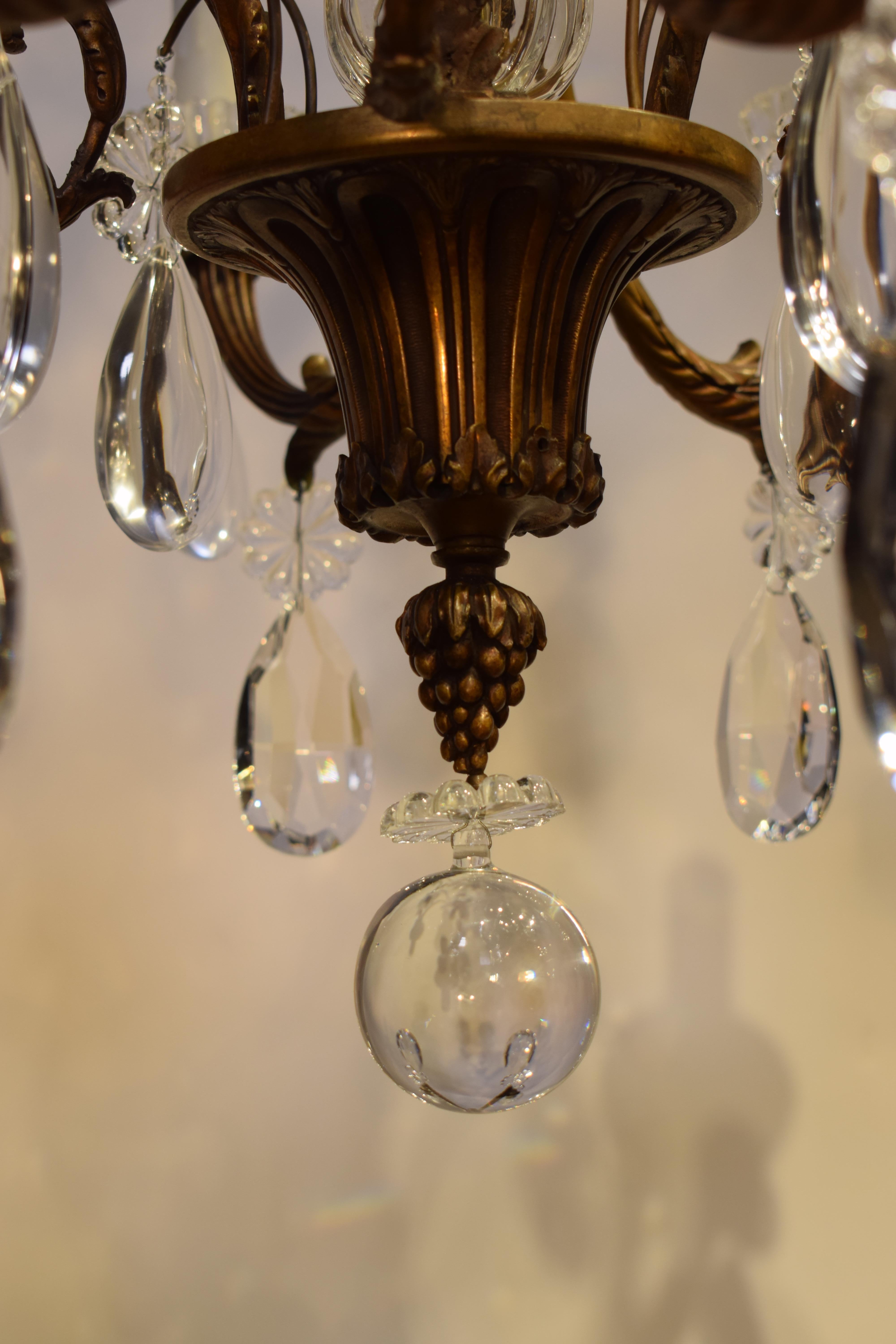 Louis XV Style Gilt Bronze & Crystal Chandelier For Sale 7