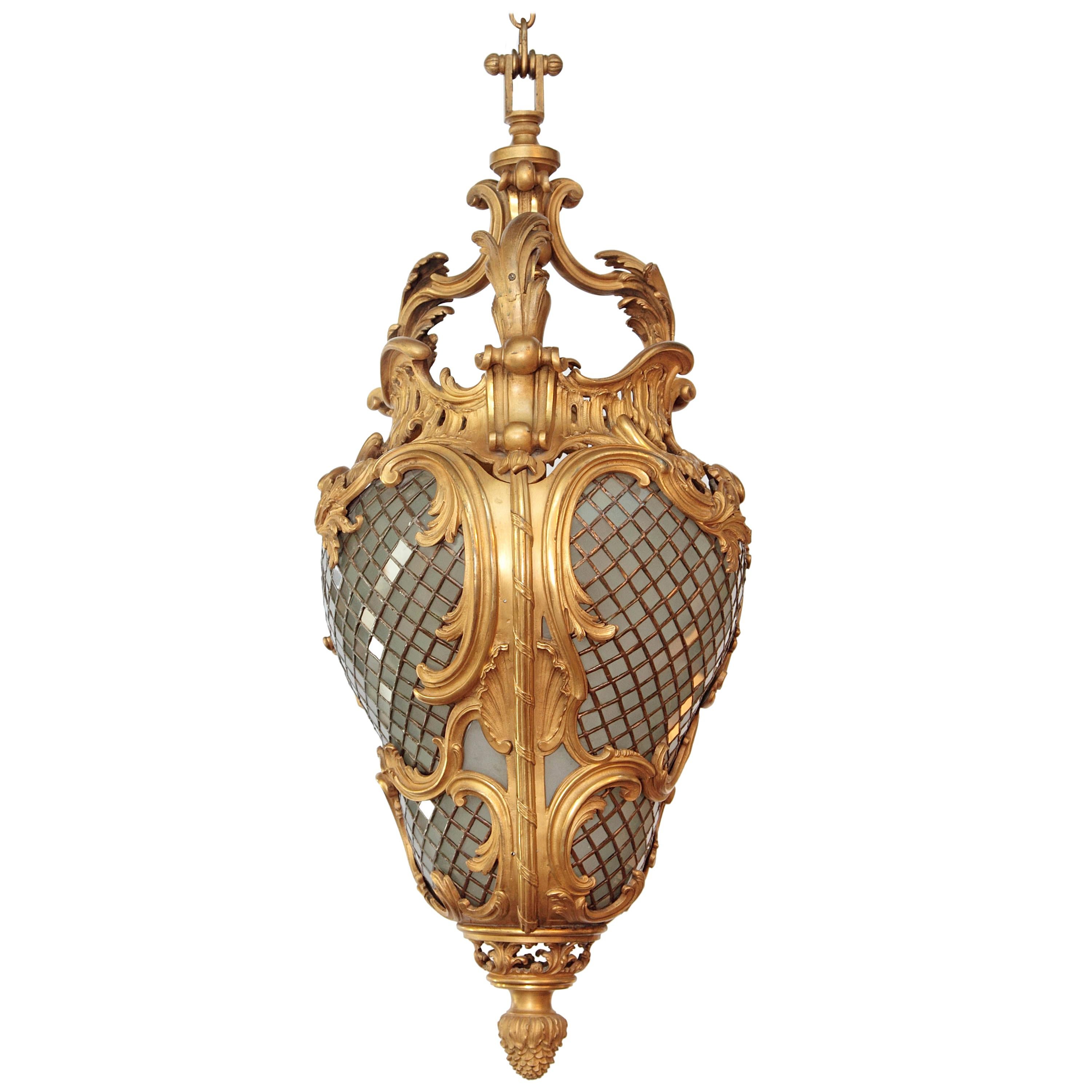 Louis XV Style Gilt Bronze Hall Lantern