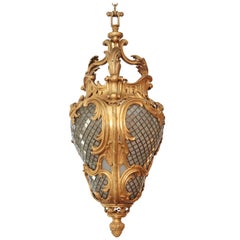 Antique Louis XV Style Gilt Bronze Hall Lantern