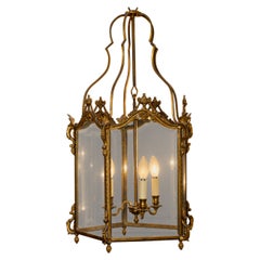 Louis XV Style Gilt Bronze Hexagonal Hall Lantern