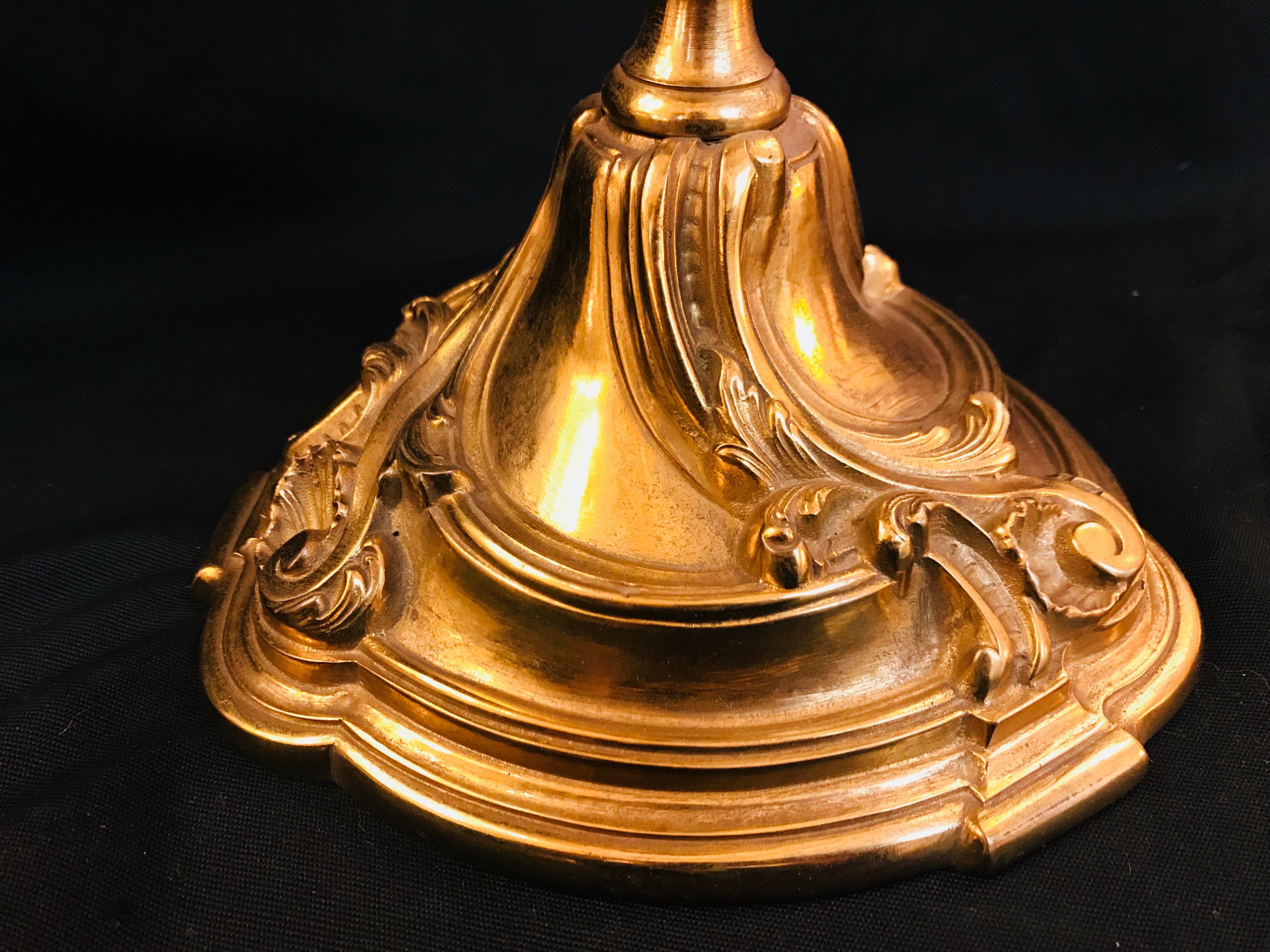 Italian Louis XV Style Gilt Bronze Lamp By Gherardo Degli Albizzi  For Sale