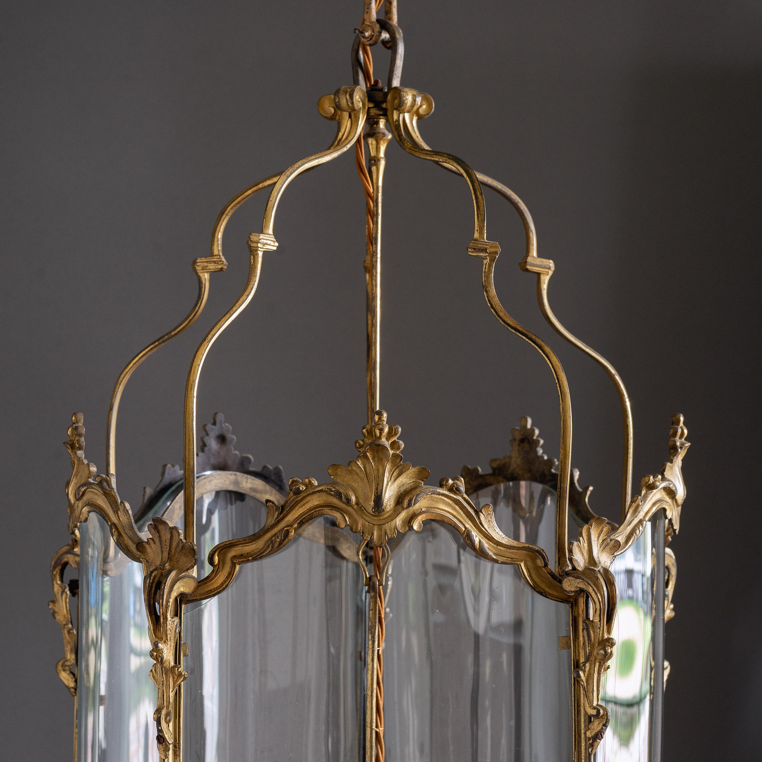 Louis XV Style Gilt-Bronze Lantern In Good Condition For Sale In London, GB