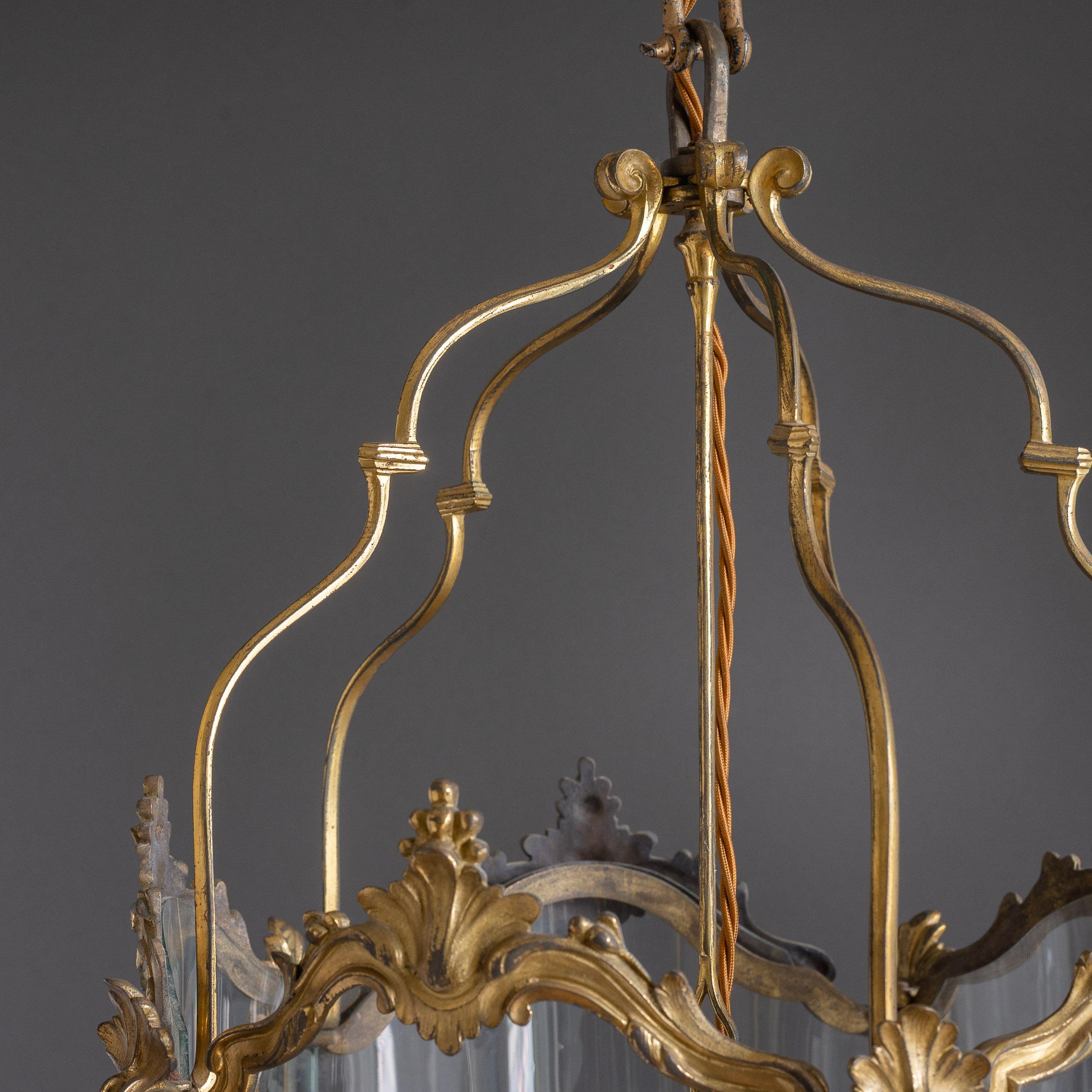 Louis XV Style Gilt-Bronze Lantern For Sale 2