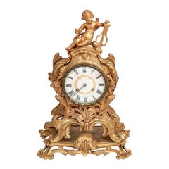 Louis XV Style Gilt Bronze Mantel Clock