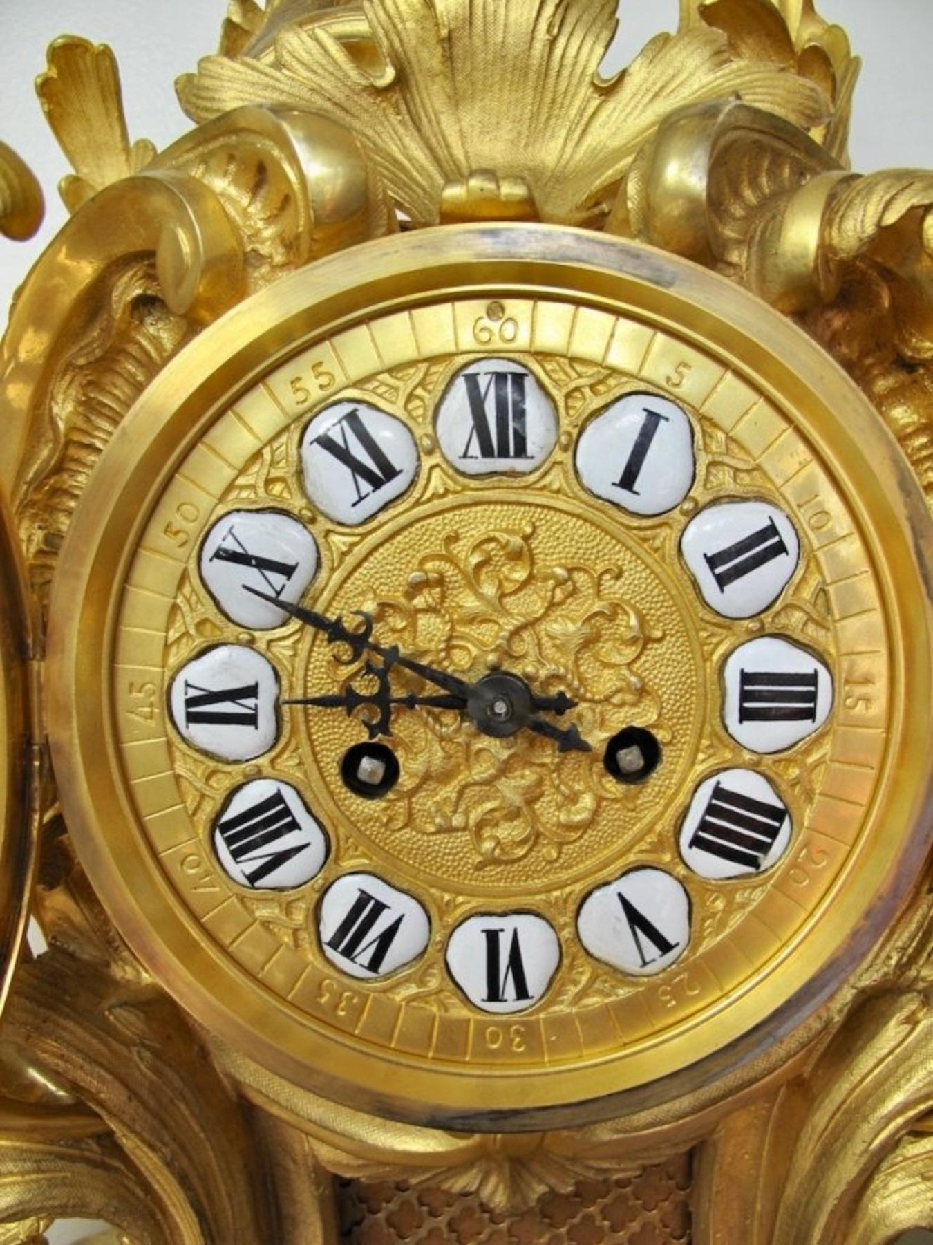 Louis XV Style Gilt Bronze Mantle Clock 2