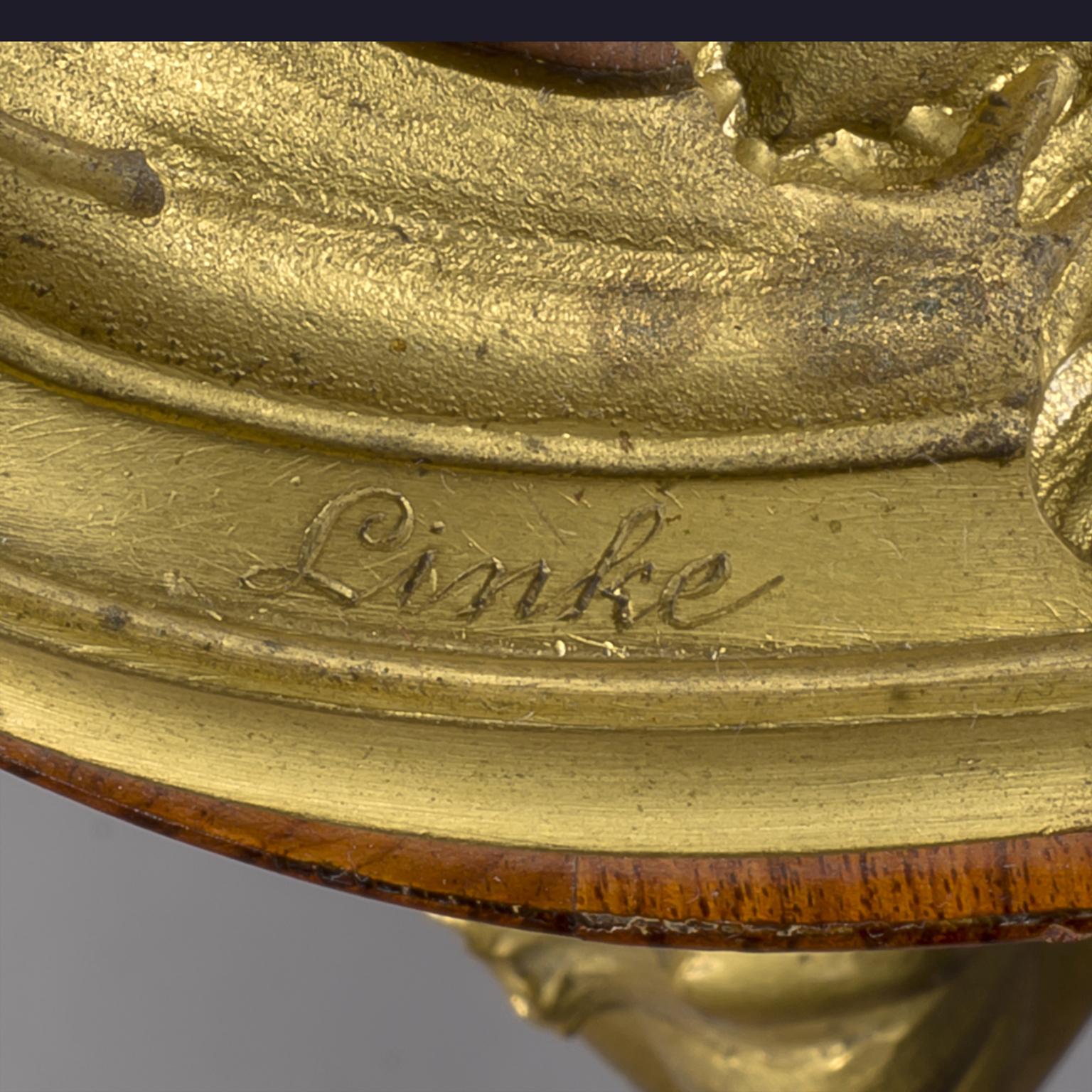 Bureau de Dame aus vergoldeter Bronze im Stil Louis XV von François Linke (19. Jahrhundert) im Angebot