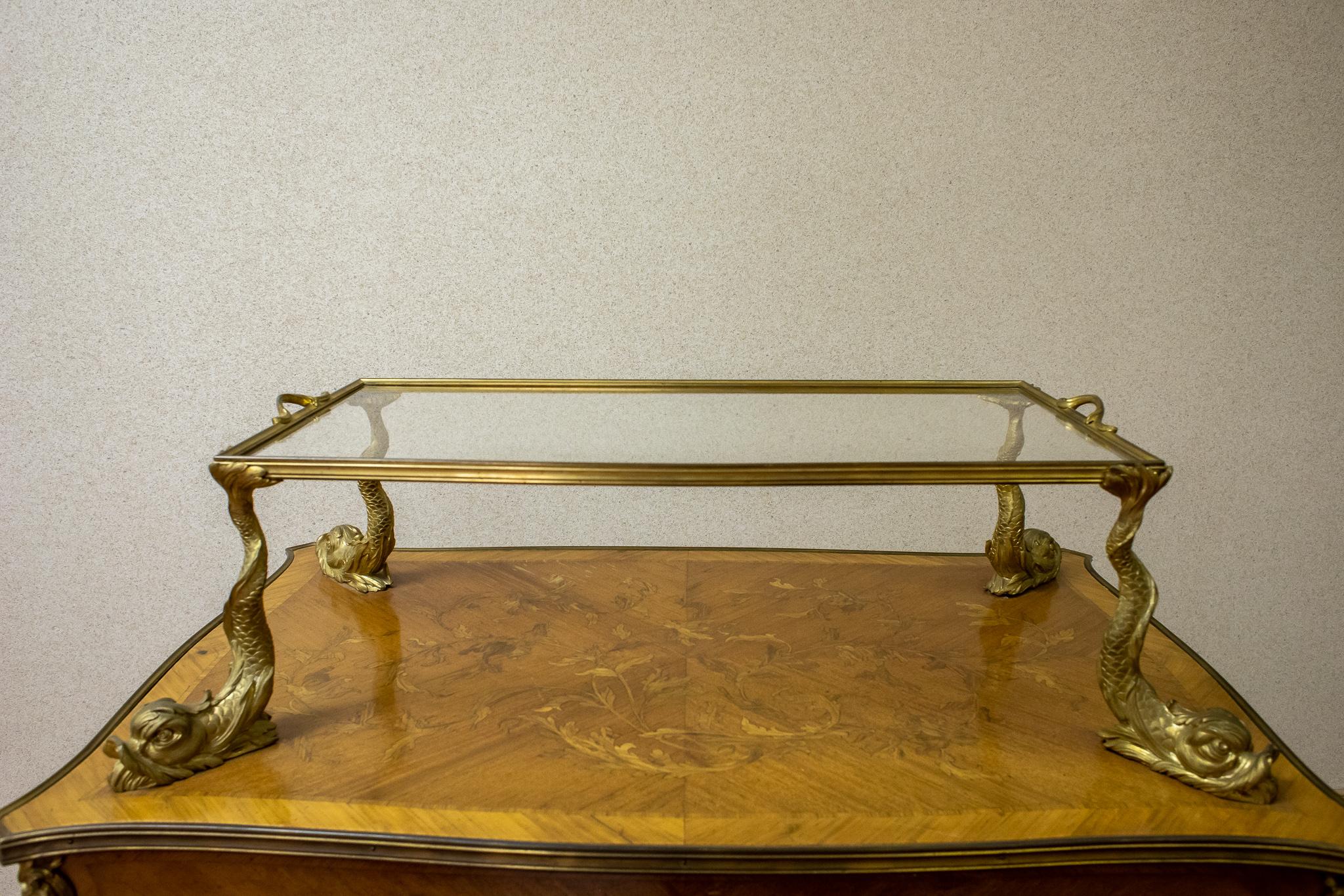 Louis XV Style Gilt Bronze Mounted King Wood Two-Tier Table 2