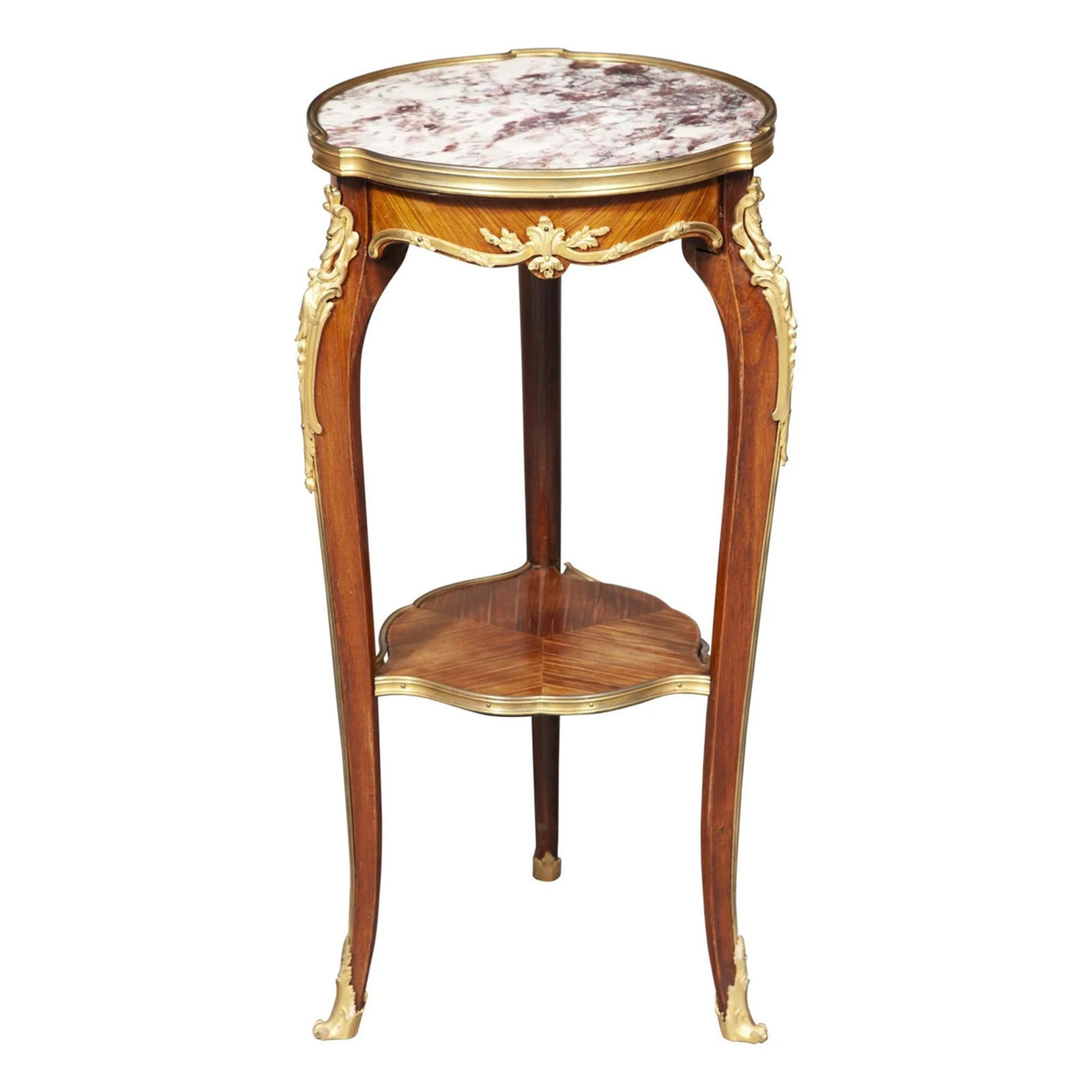 Louis XV style gilt-bronze mounted Kingwood occasional table

Born in Herdon, Germany, in 1849, Joseph Emmanuel Zwiener followed the tradition of some of the best ébnistes of the nineteenth century. He moved to Paris establishing a workshop at 12,