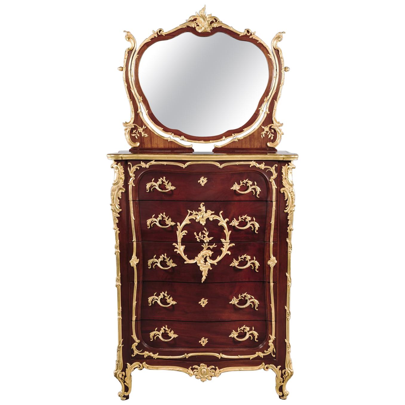Louis XV Style Gilt-Bronze Mounted Dressing Table Attributed to Linke, c 1910