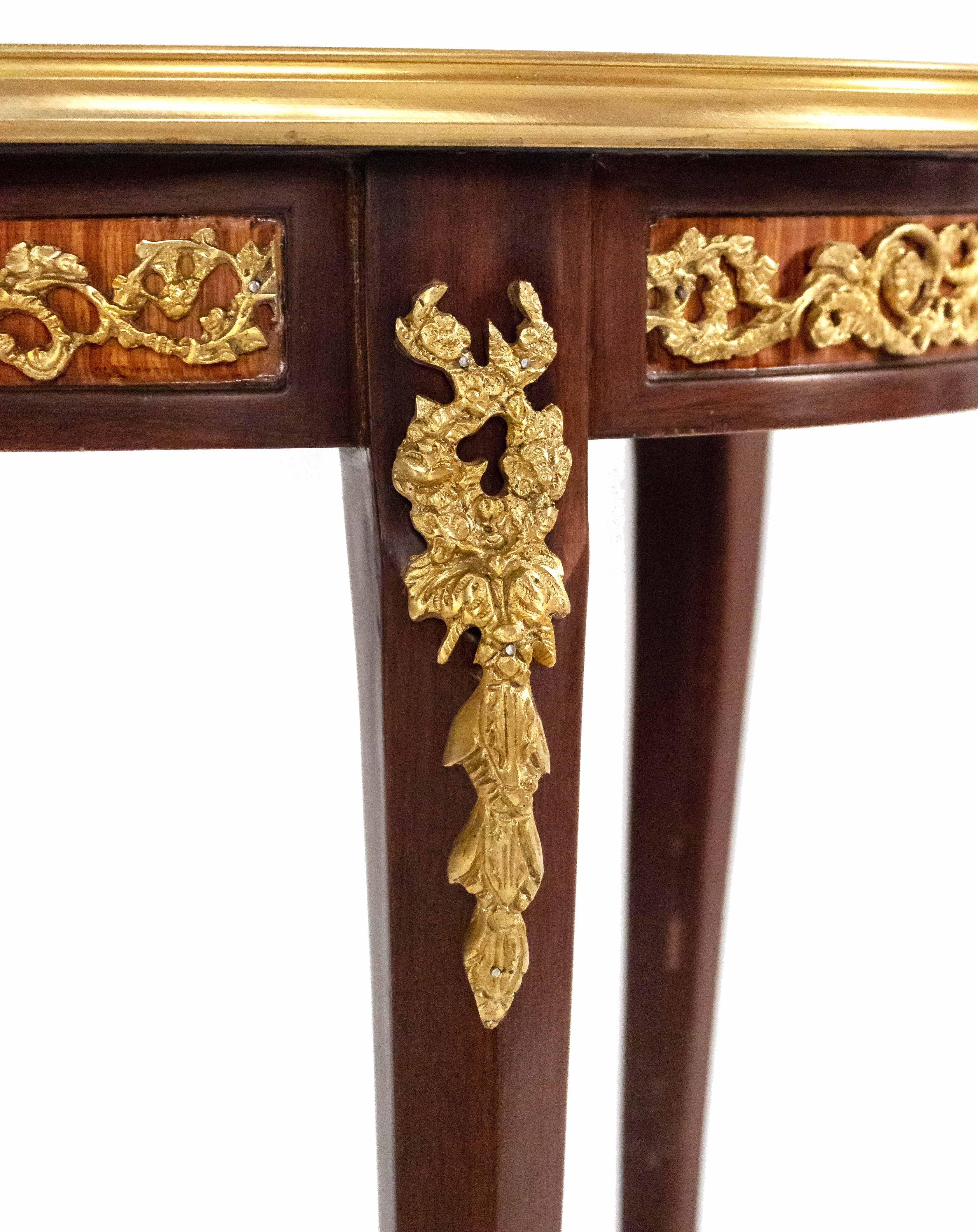 20th Century Louis XV Style Gilt Bronze Mounted Side Tables