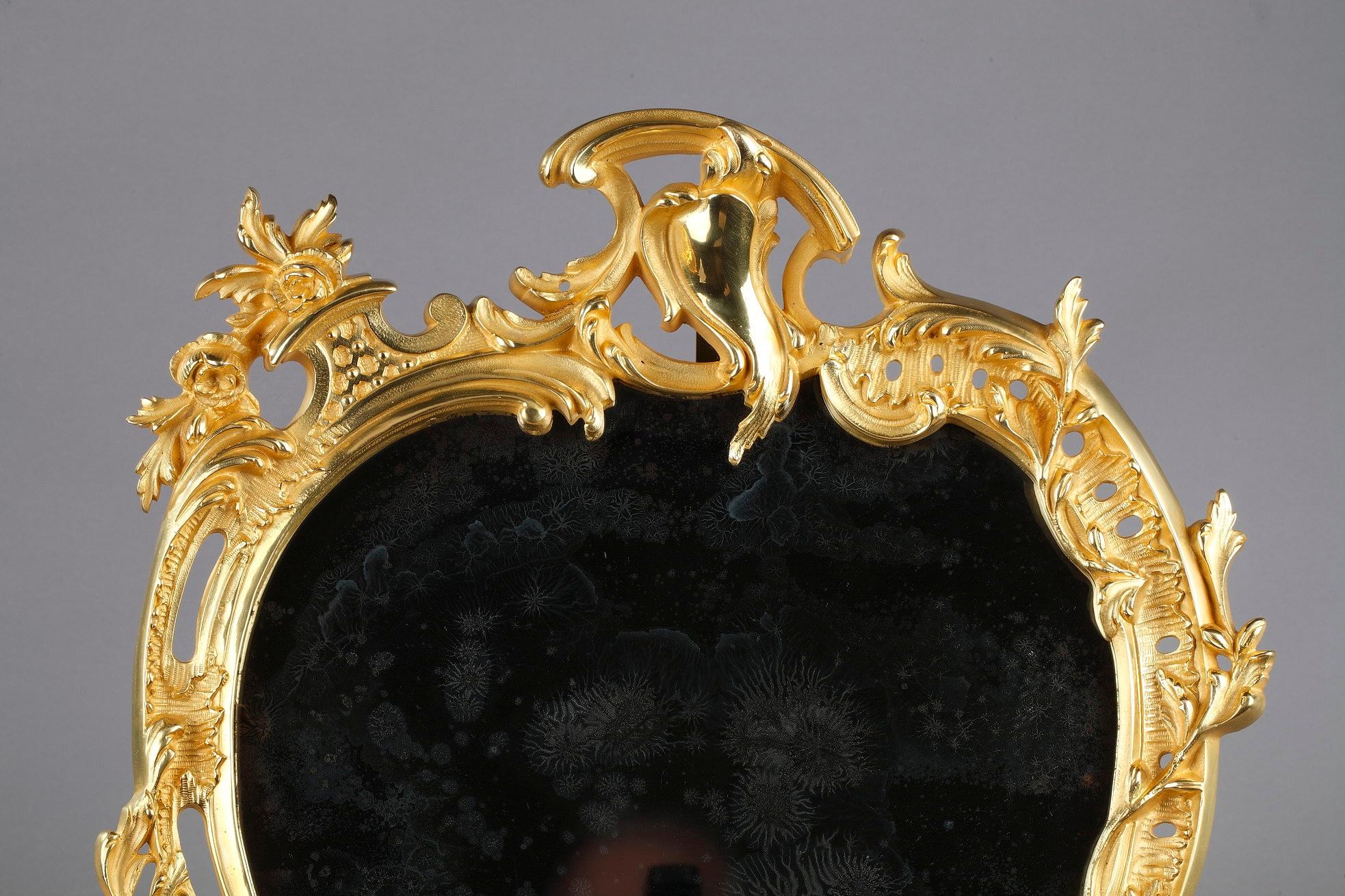 Louis XV Style Gilt Bronze Table Mirror For Sale 1