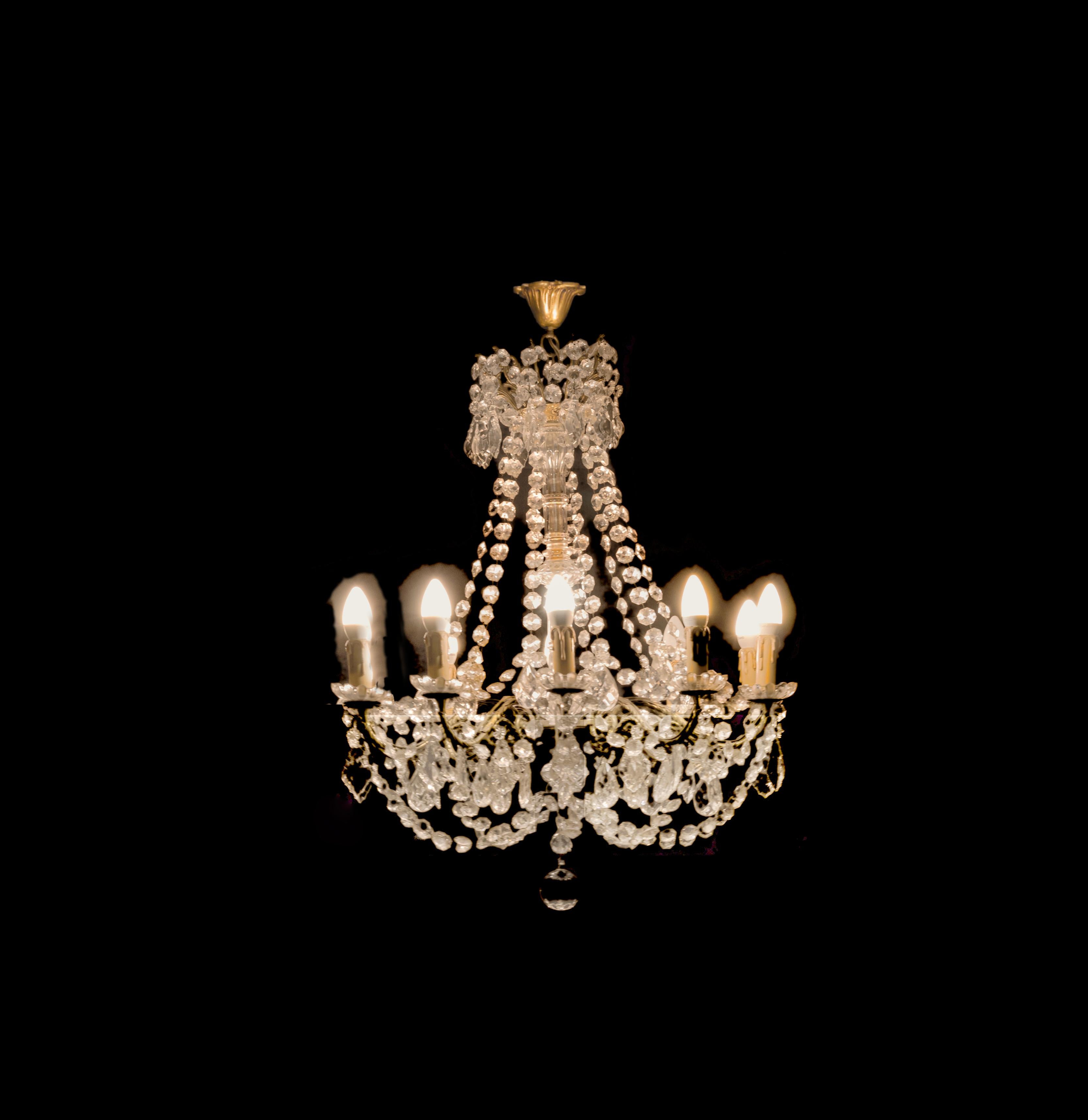 French Louis XV Style Gilt Bronze 10 Arms Chandelier, 20th Century For Sale