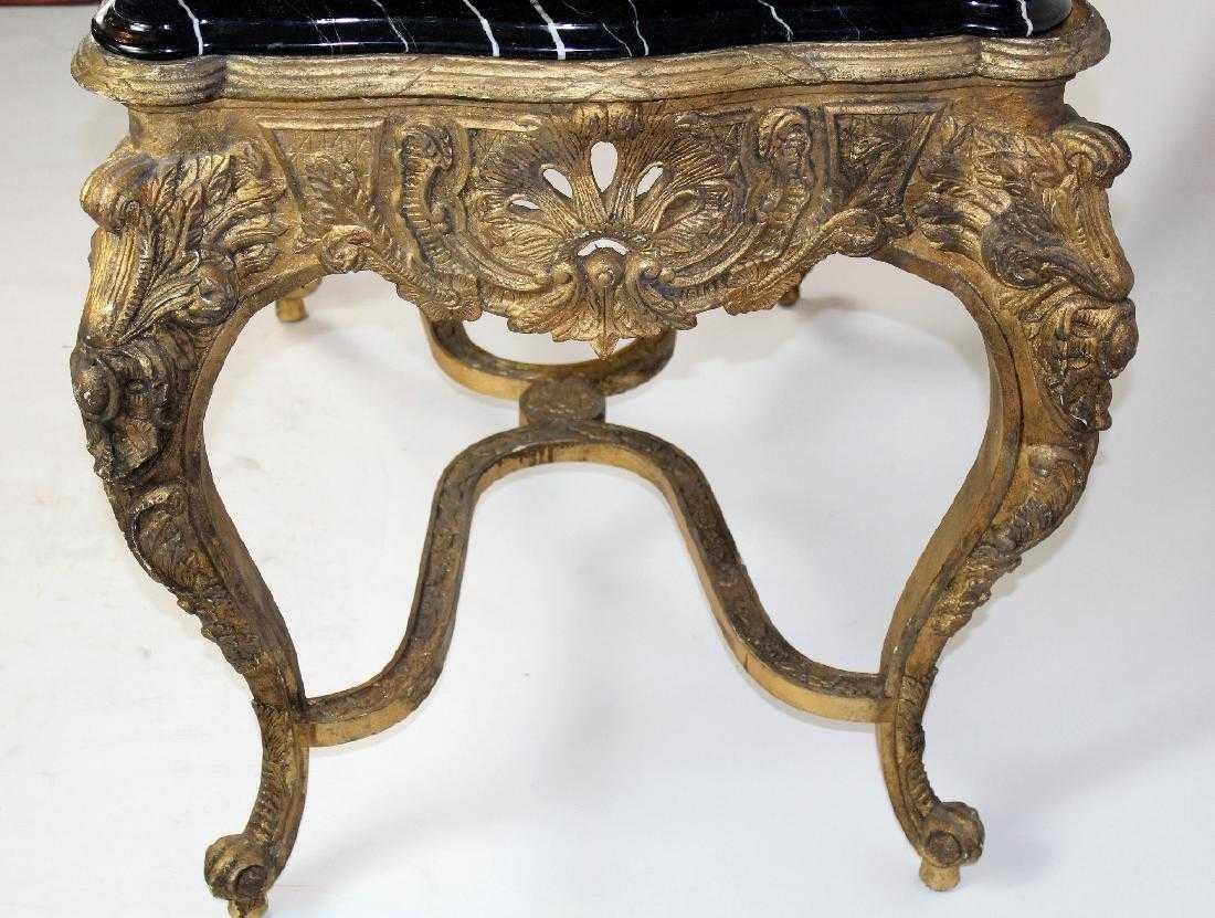 18th Century and Earlier Louis XV Style Gilt Console Table with Marble Top For Sale