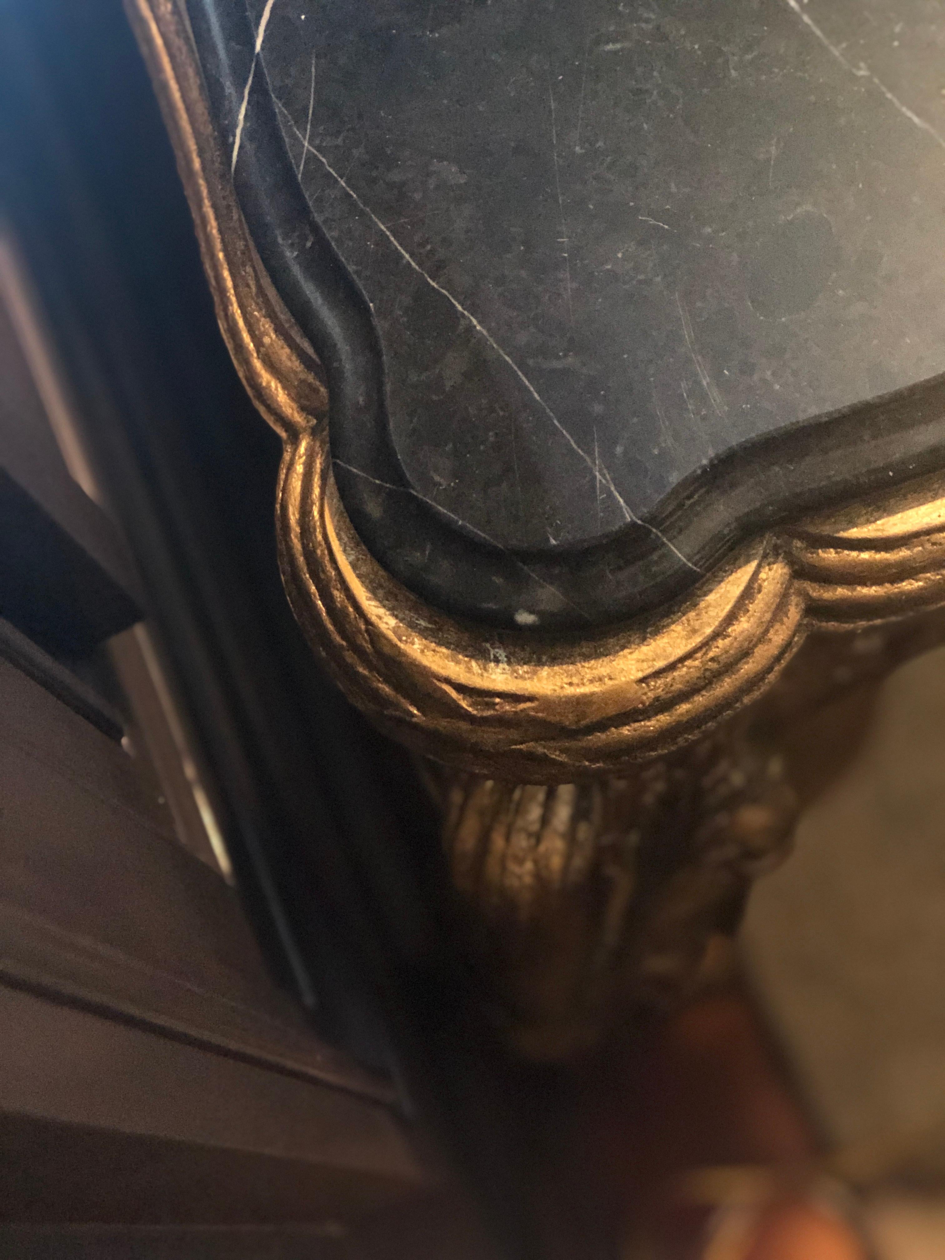 Louis XV Style Gilt Console Table with Marble Top For Sale 4