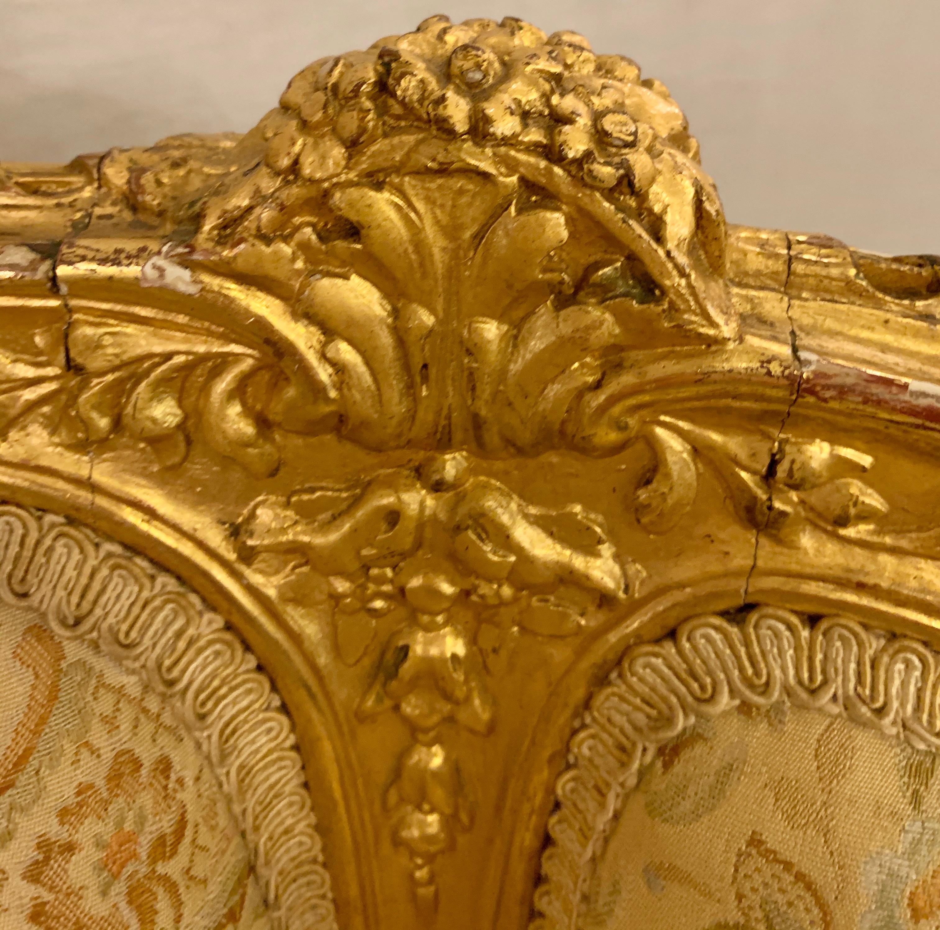Louis XV Style Gilt Gold Armchair, Slipper or Bergere Chair 5