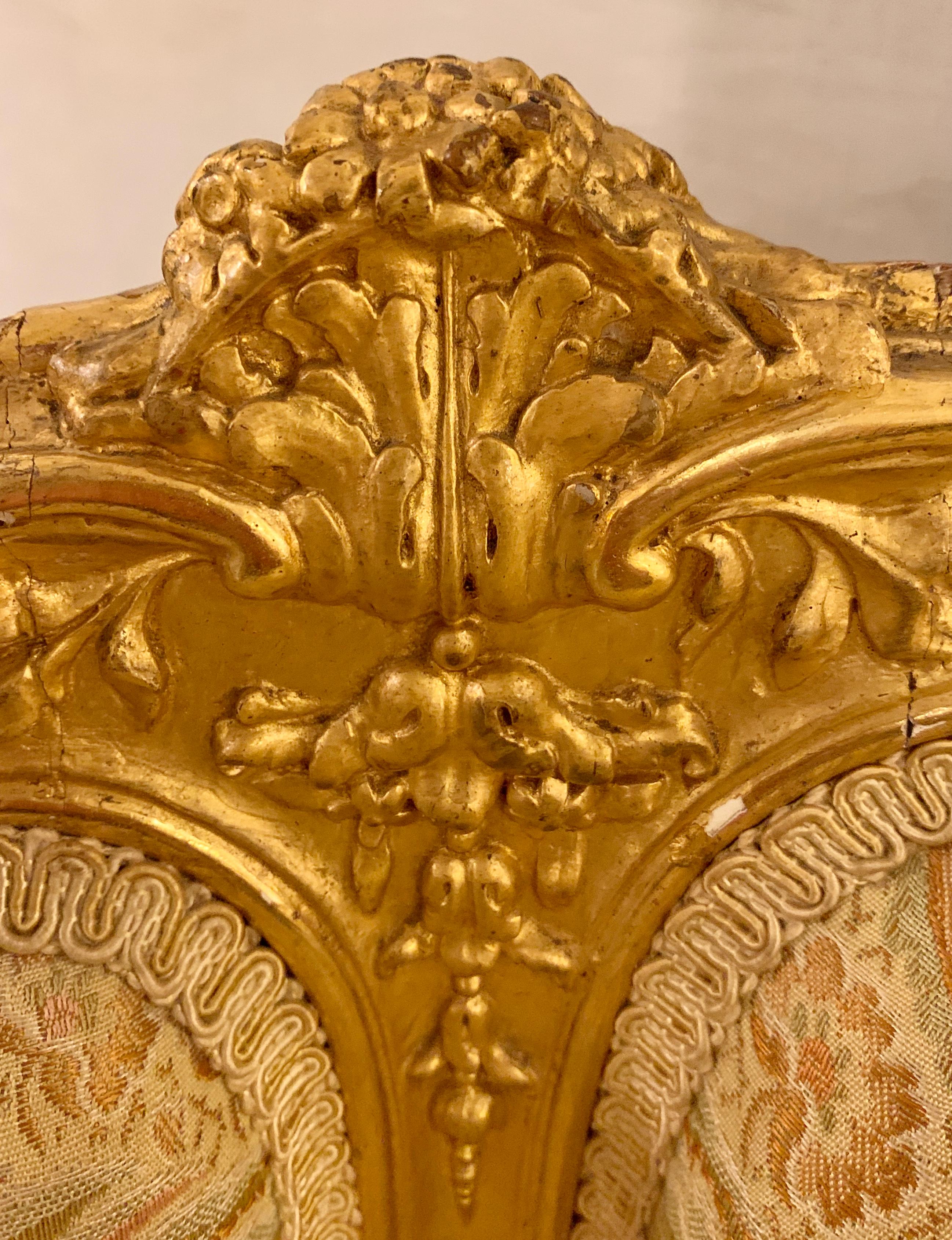 Louis XV Style Gilt Gold Armchair, Slipper or Bergere Chair 6