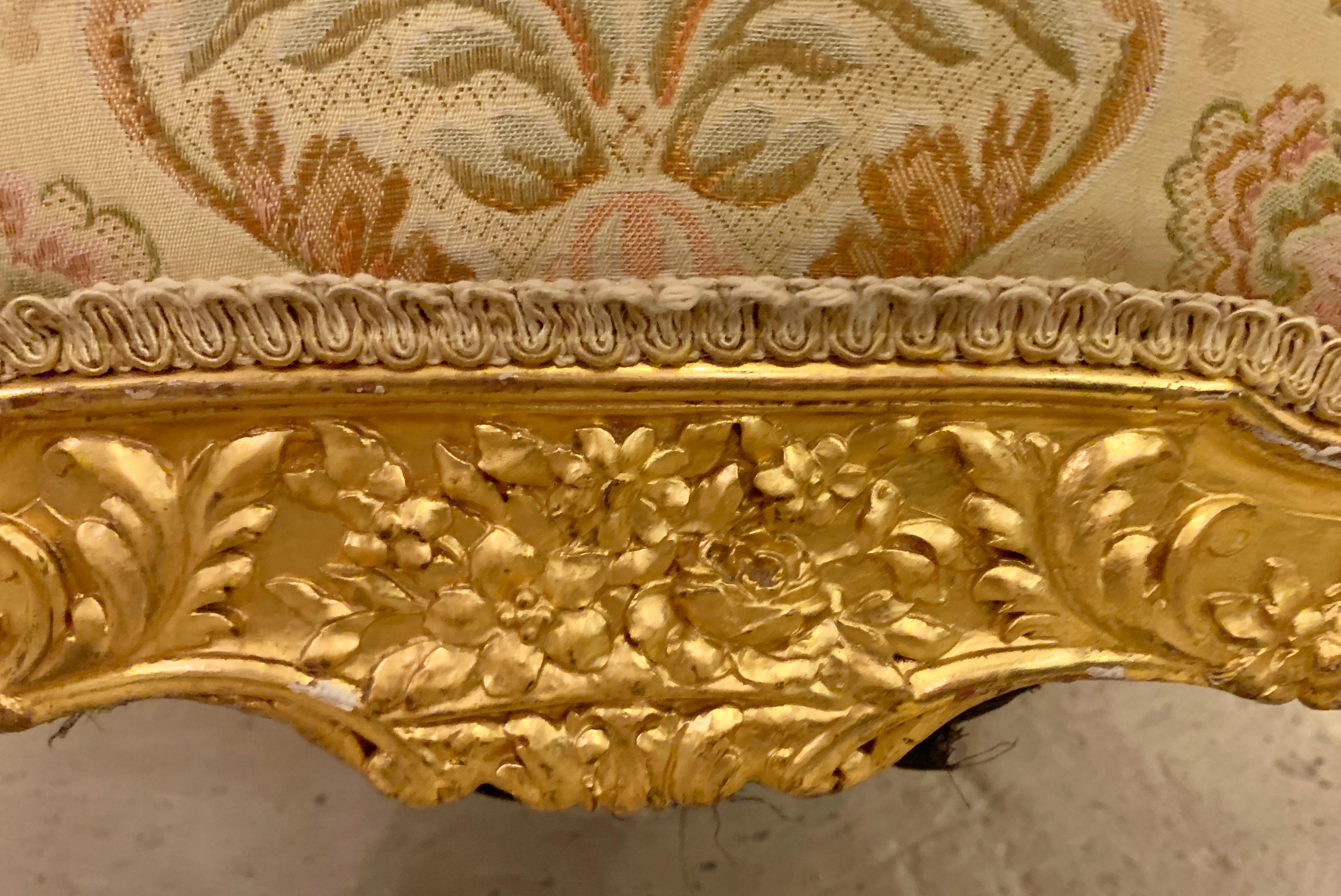 Louis XV Style Gilt Gold Armchair, Slipper or Bergere Chair 1