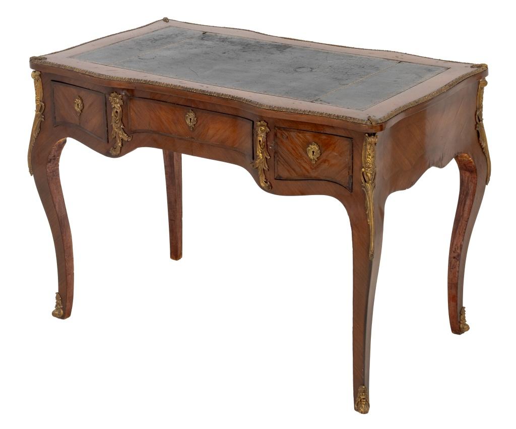 Ormolu Louis XV Style Gilt Metal Mounted Bureau Plat For Sale
