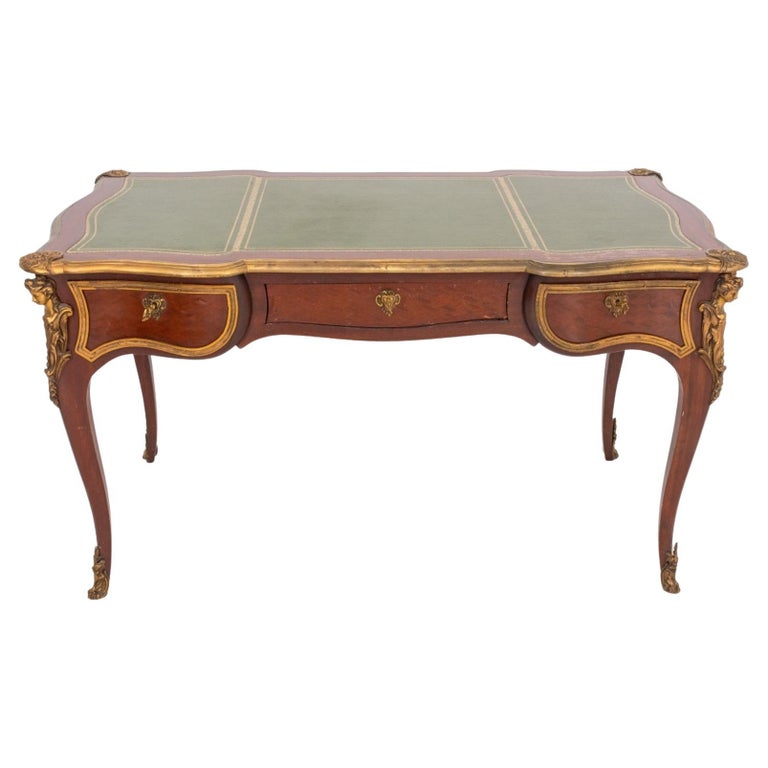 Louis XV Style Gilt Metal Mounted Mahogany Desk at 1stDibs