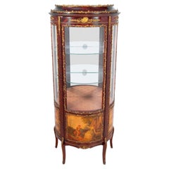 Louis XV Stil Vergoldetes Metall Vernis Martin Vitrine