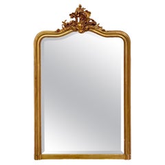 Antique Louis XV Style Gilt Overmantel Mirror