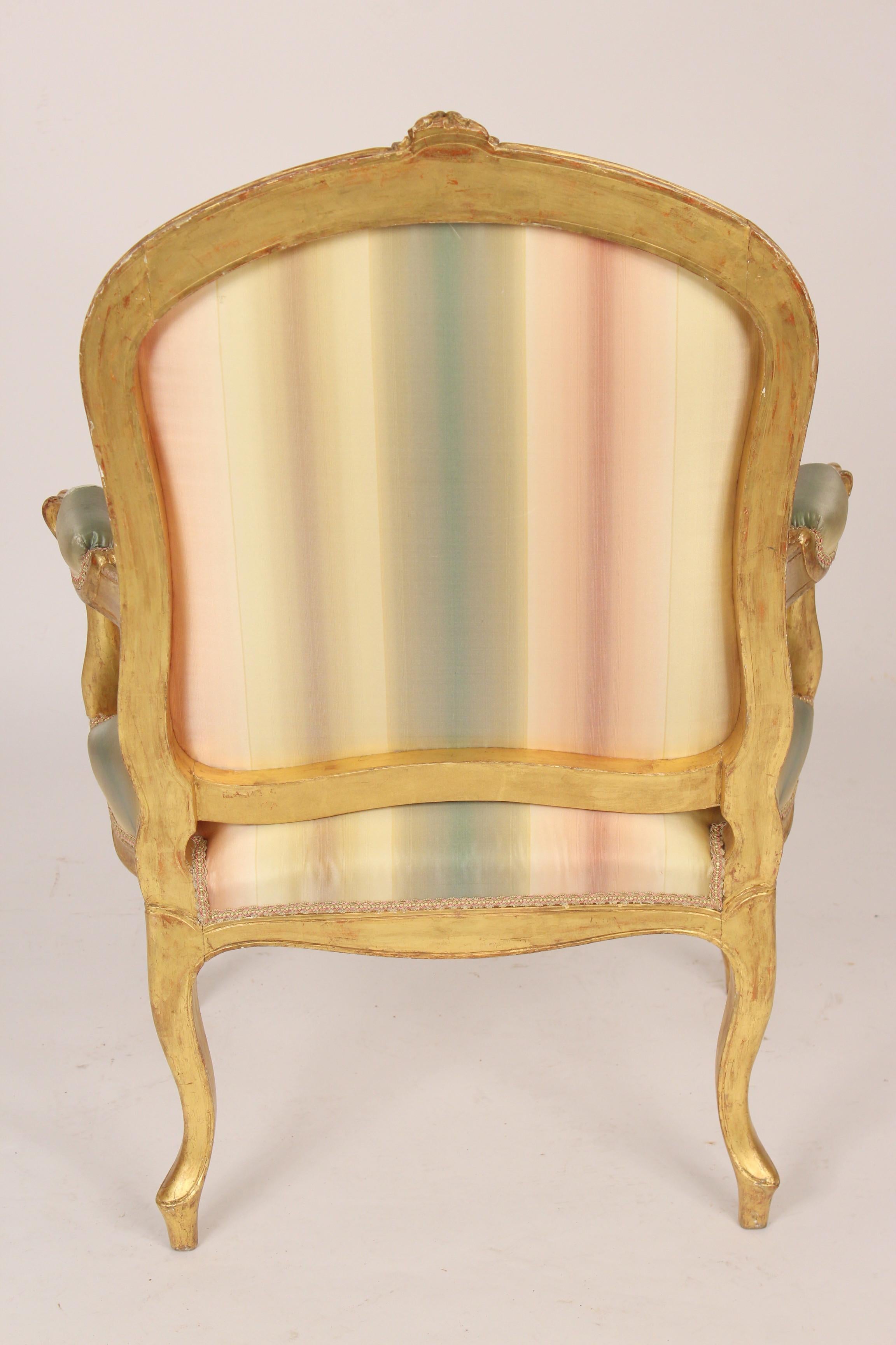 Early 20th Century Louis XV Style Giltwood Armchair