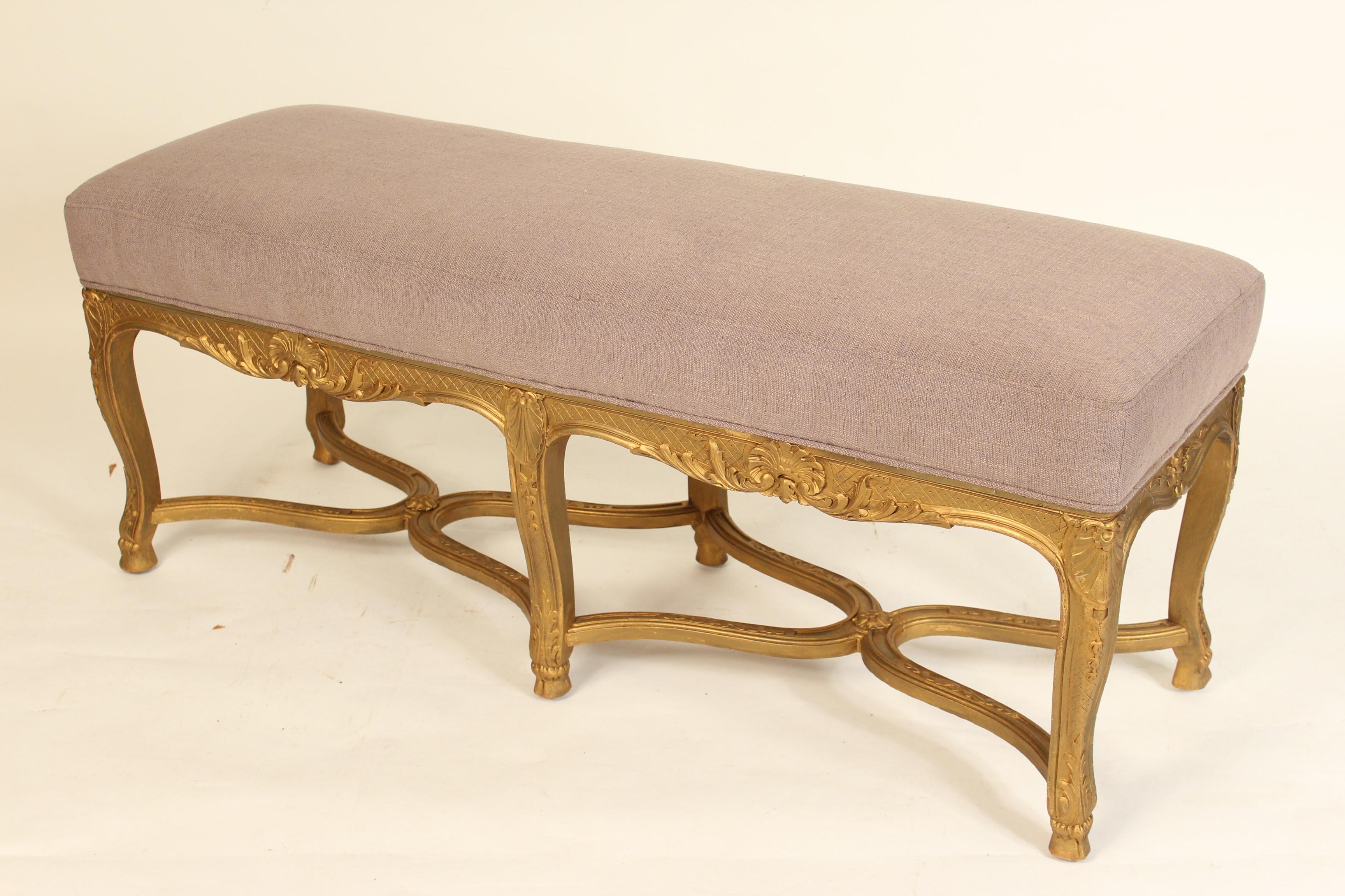 European Louis XV Style Giltwood Bench