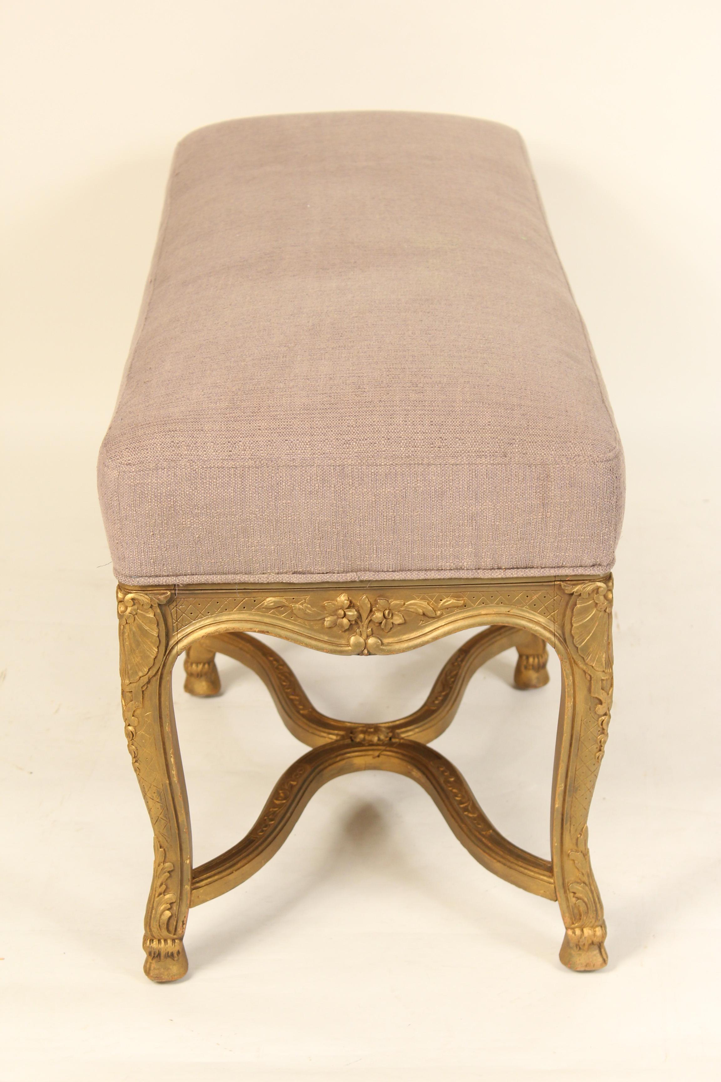 Louis XV Style Giltwood Bench In Good Condition In Laguna Beach, CA