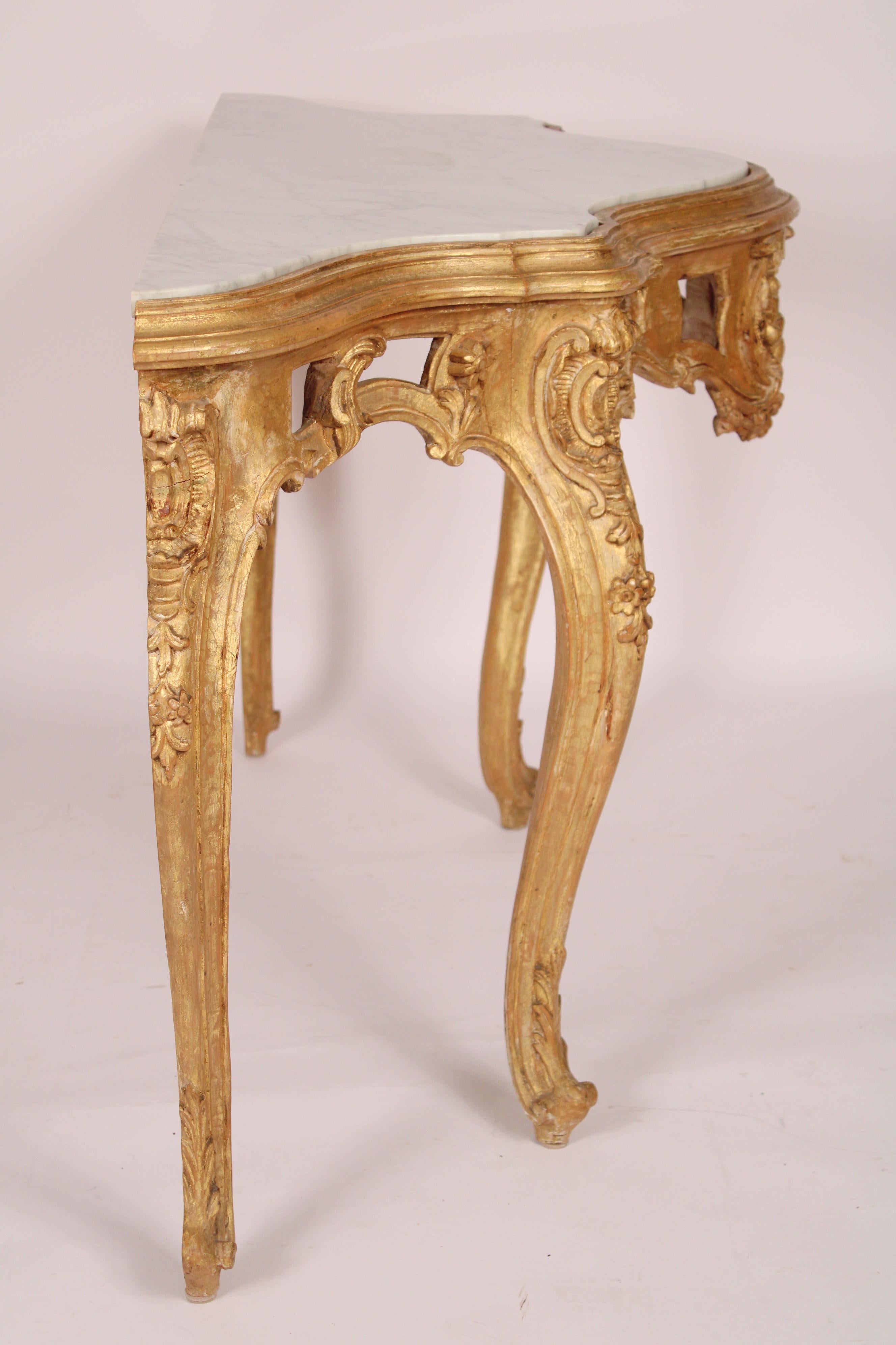 Louis XV Style Giltwood Console Table In Good Condition In Laguna Beach, CA