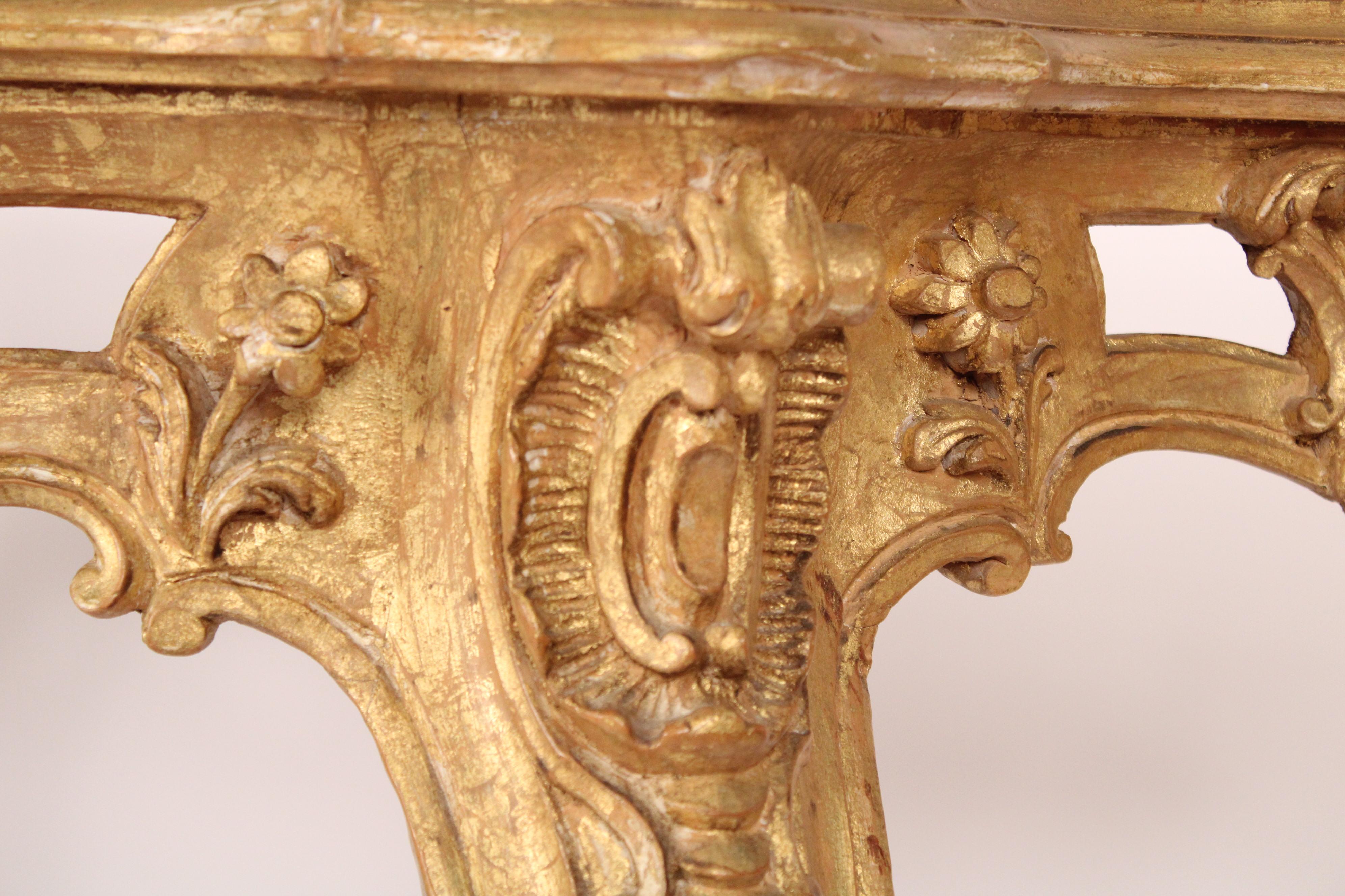 Louis XV Style Giltwood Console Table 1