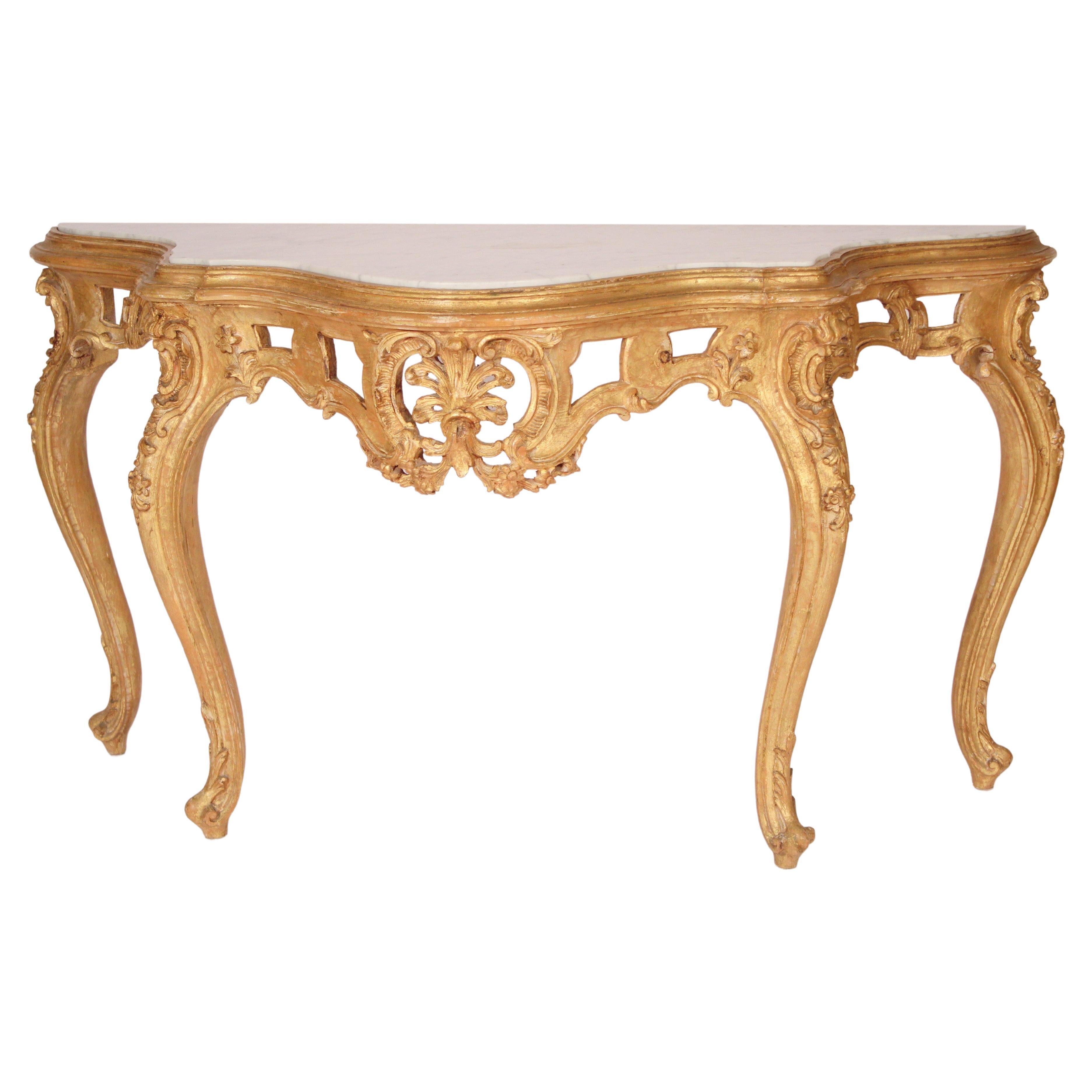 Louis XV Style Giltwood Console Table