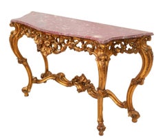 Louis XV Style Giltwood and Marble Console Table
