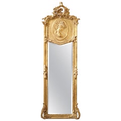 Louis XV Style Giltwood and Plaster Mirror from France