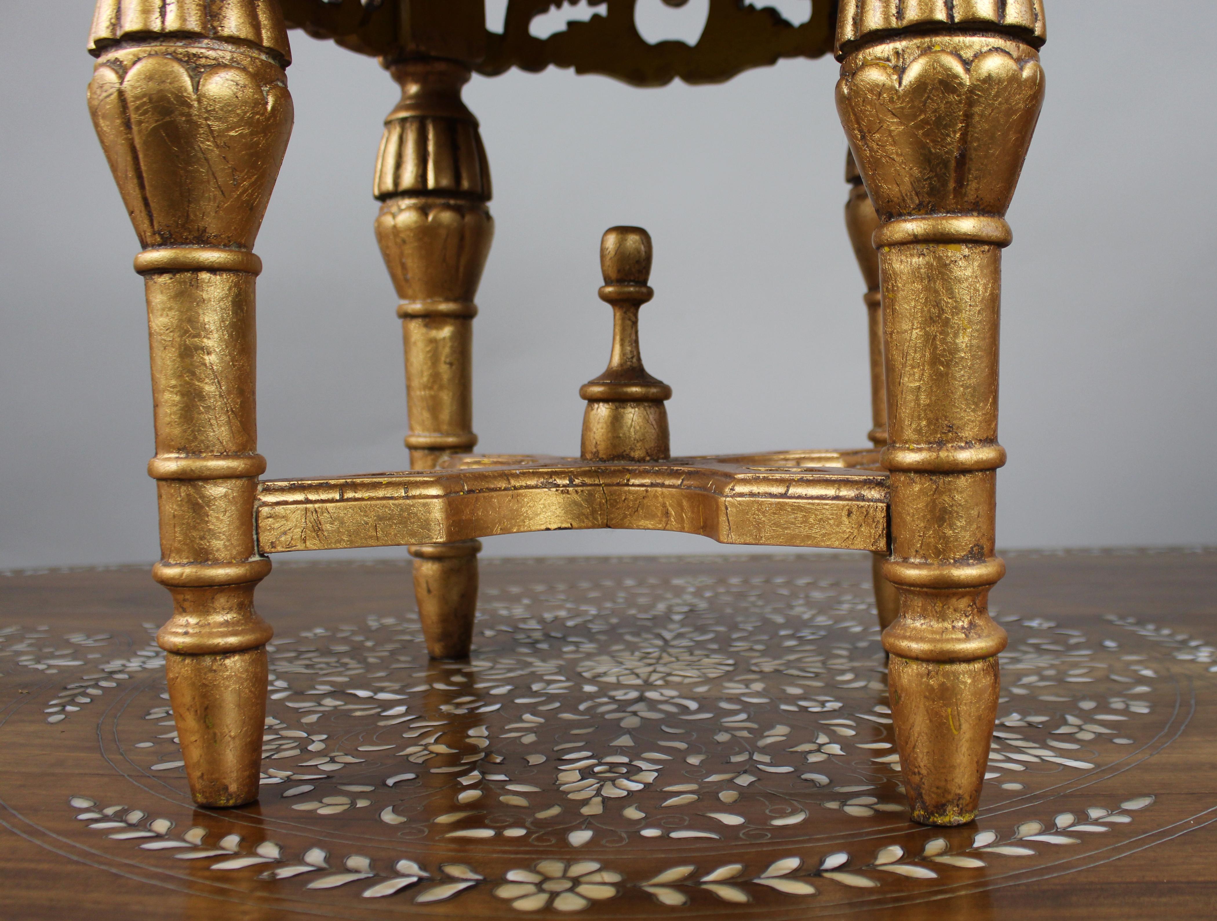 Louis XV Style Giltwood and Rouge Marble Lamp Table For Sale 6