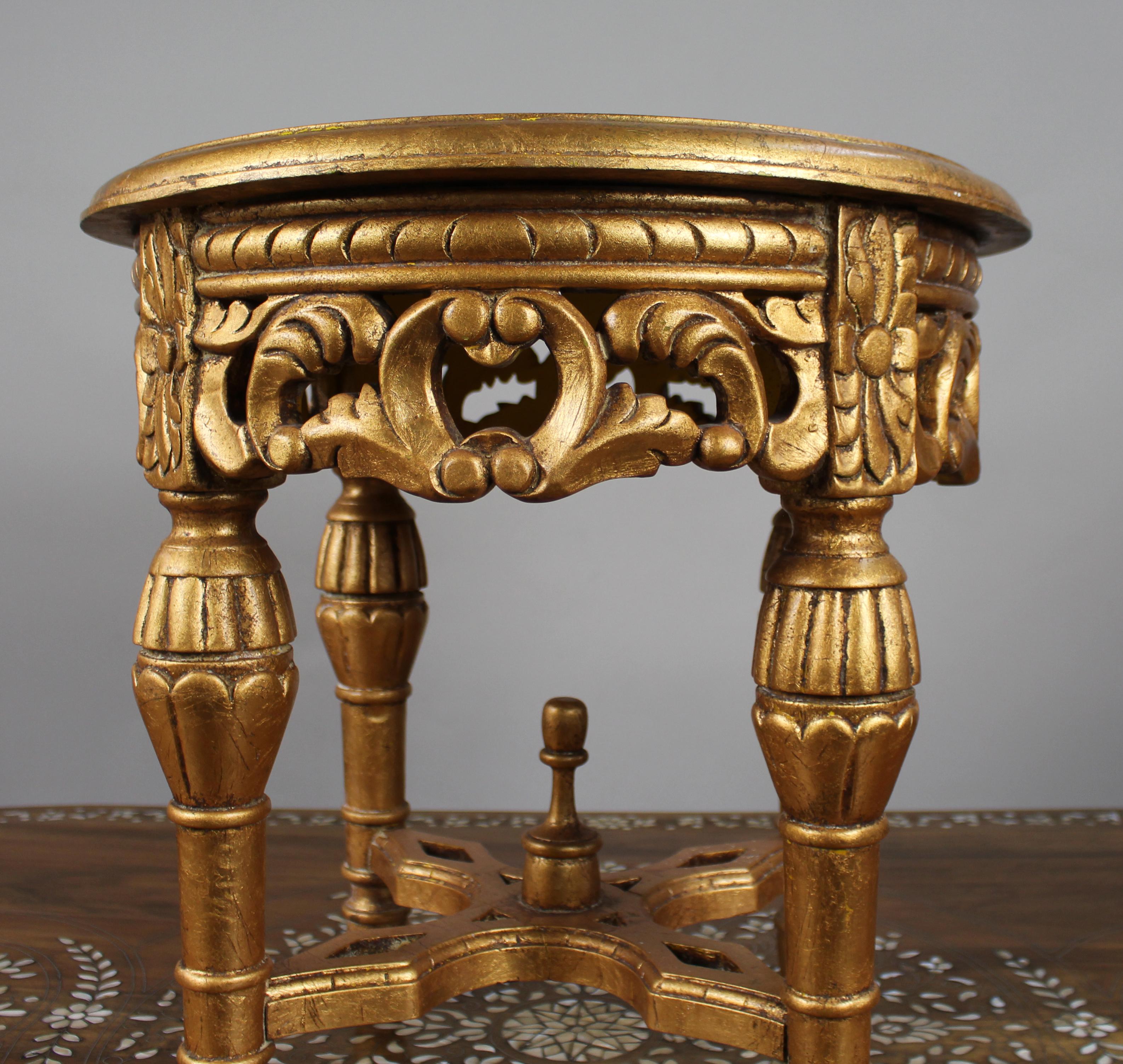 Louis XV Style Giltwood and Rouge Marble Lamp Table For Sale 7