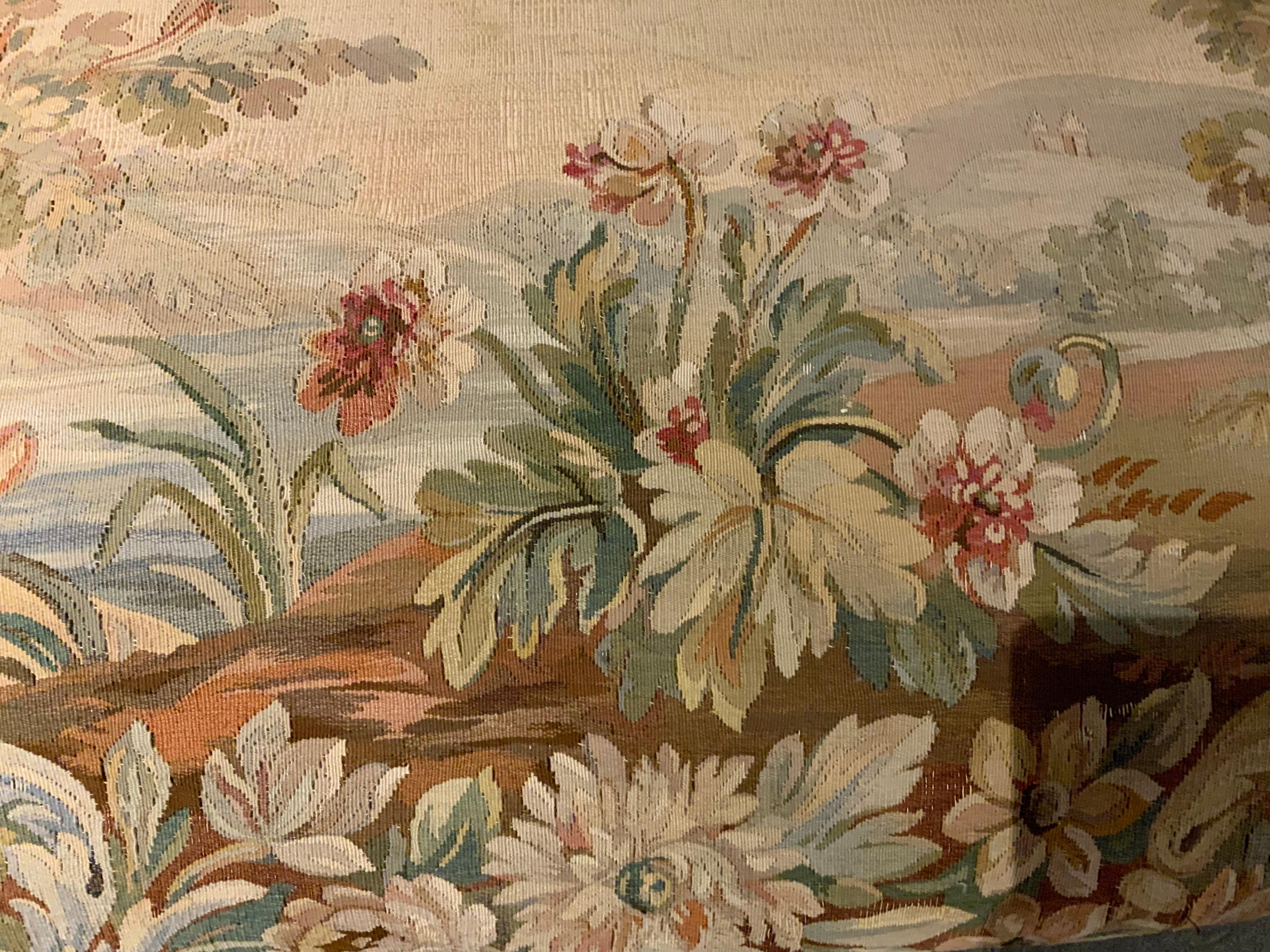 gepolsterte Salon-Suite aus vergoldetem Holz und Wandteppich im Louis-XV-Stil, 19. Jahrhundert im Zustand „Gut“ im Angebot in Houston, TX