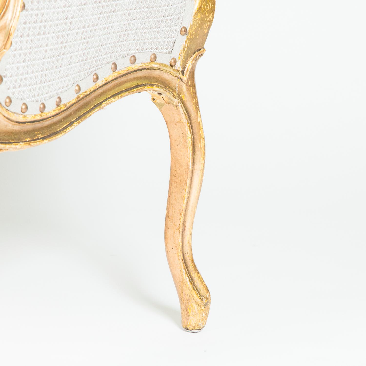 Louis XV Style Giltwood Bergere Armchairs For Sale 8