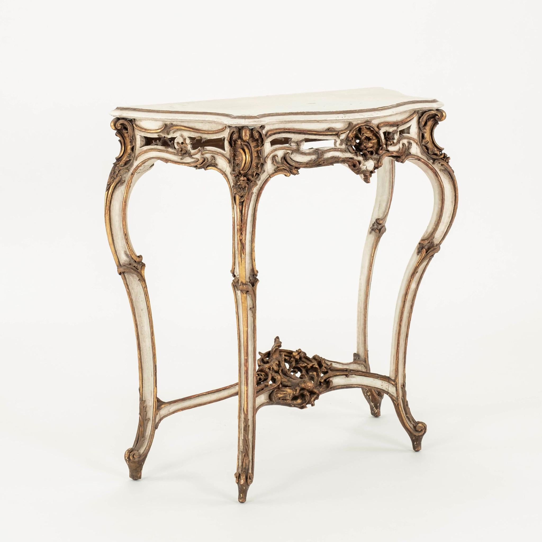 French Louis XV Style Giltwood Console