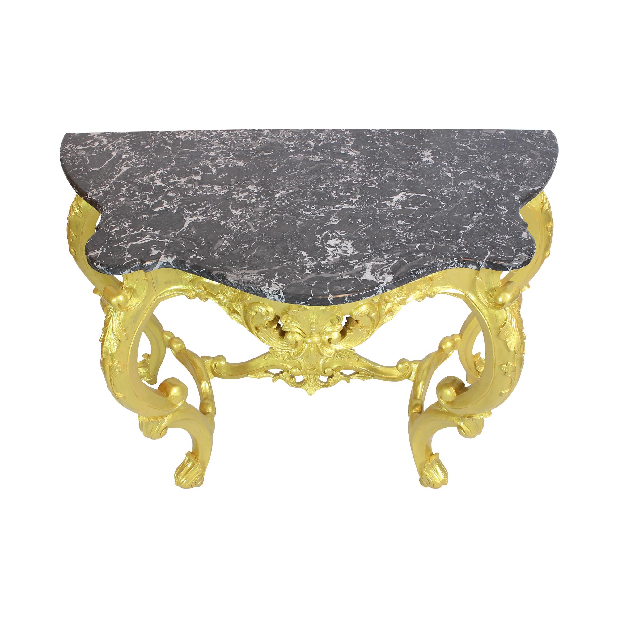 French Louis XV Style Giltwood Console Table For Sale