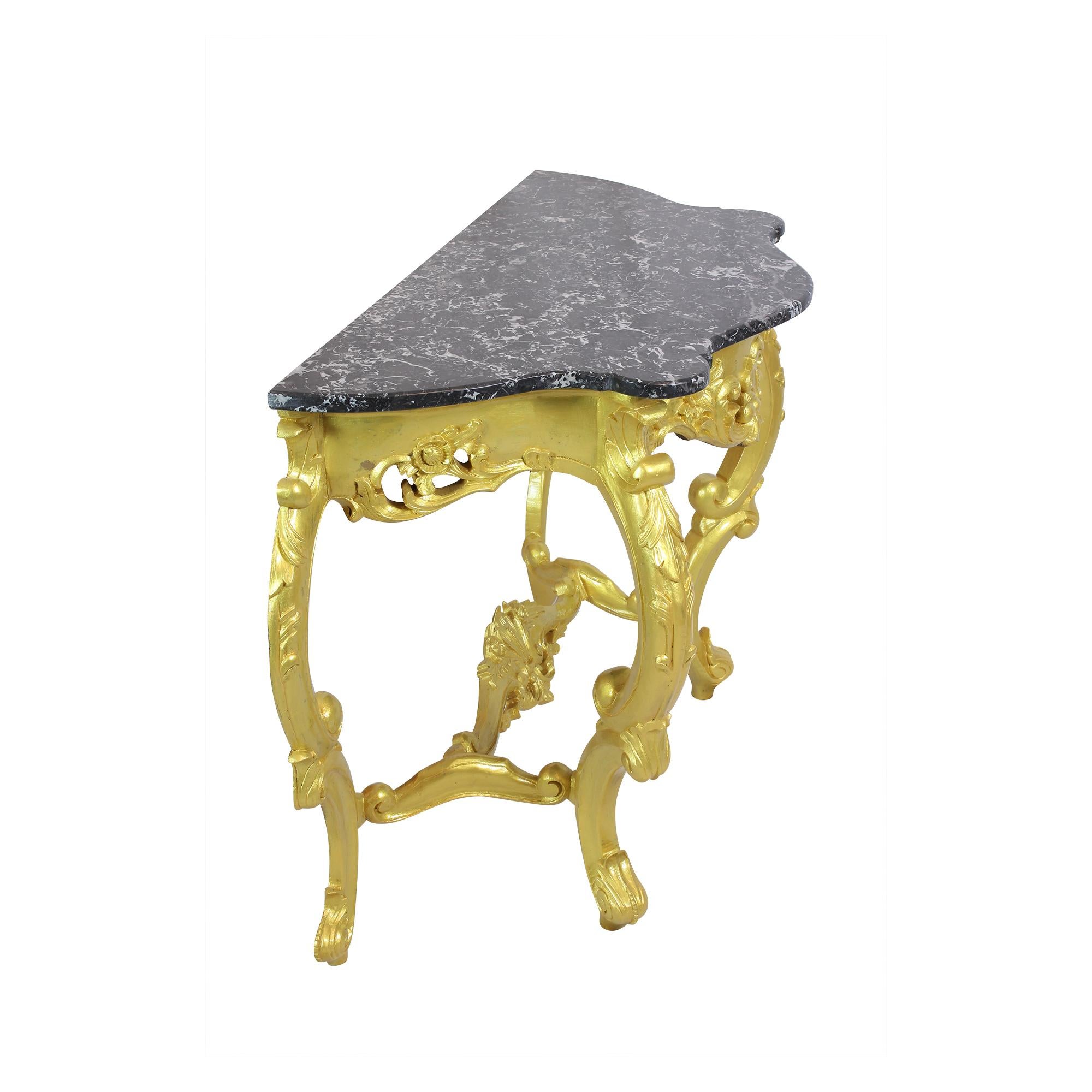 Louis XV Style Giltwood Console Table In Good Condition For Sale In Darmstadt, DE